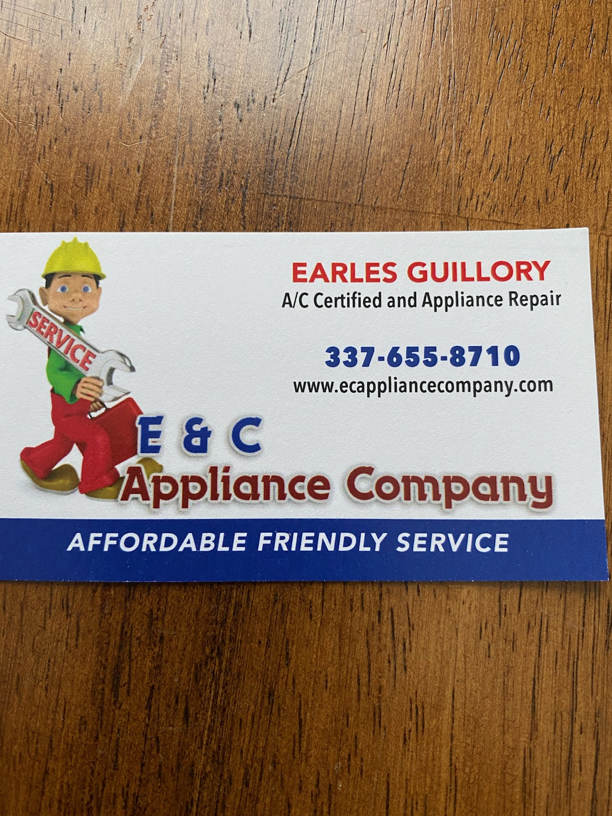E&C Appliance Company Logo
