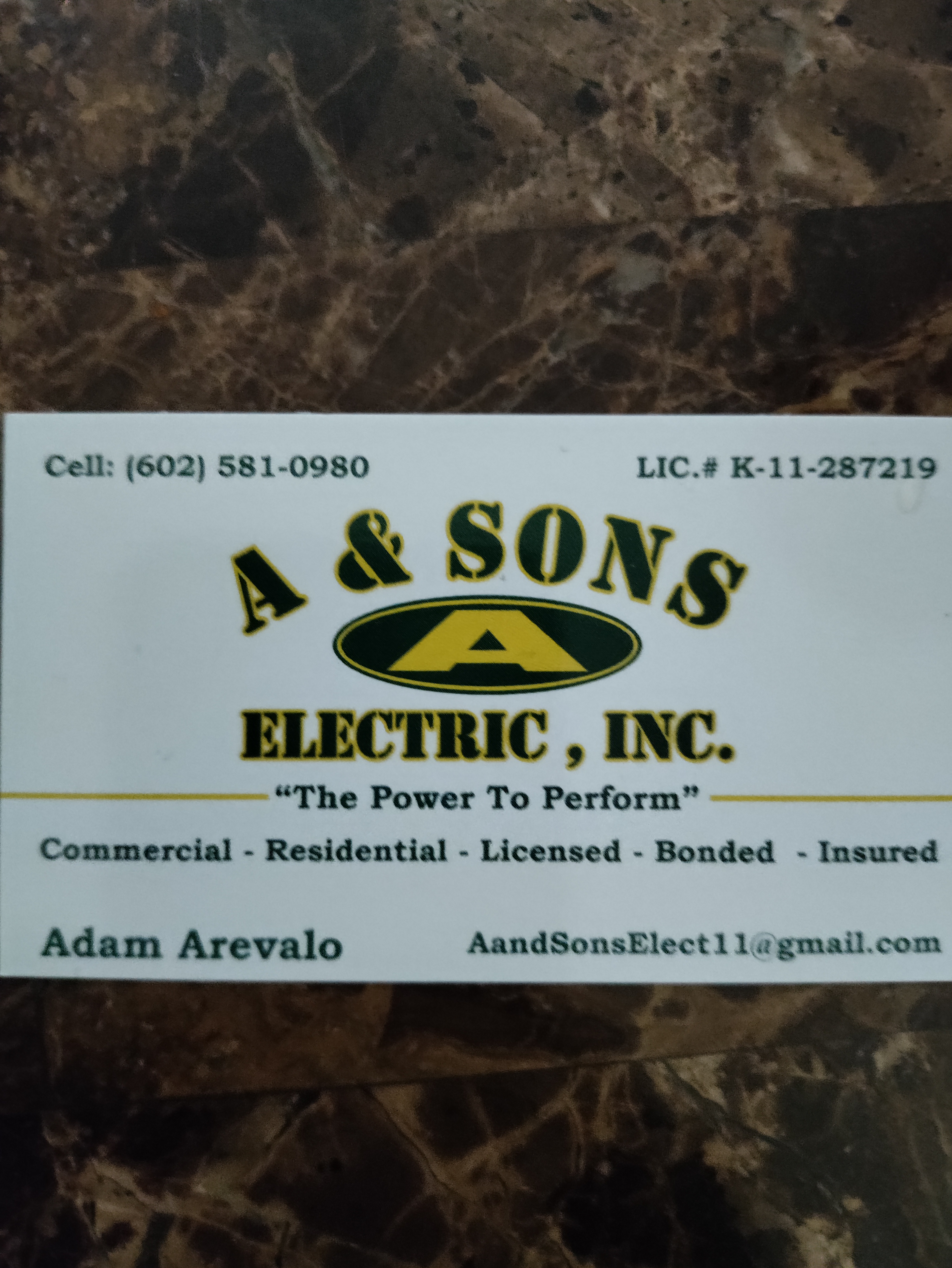 A & Sons Electric Logo