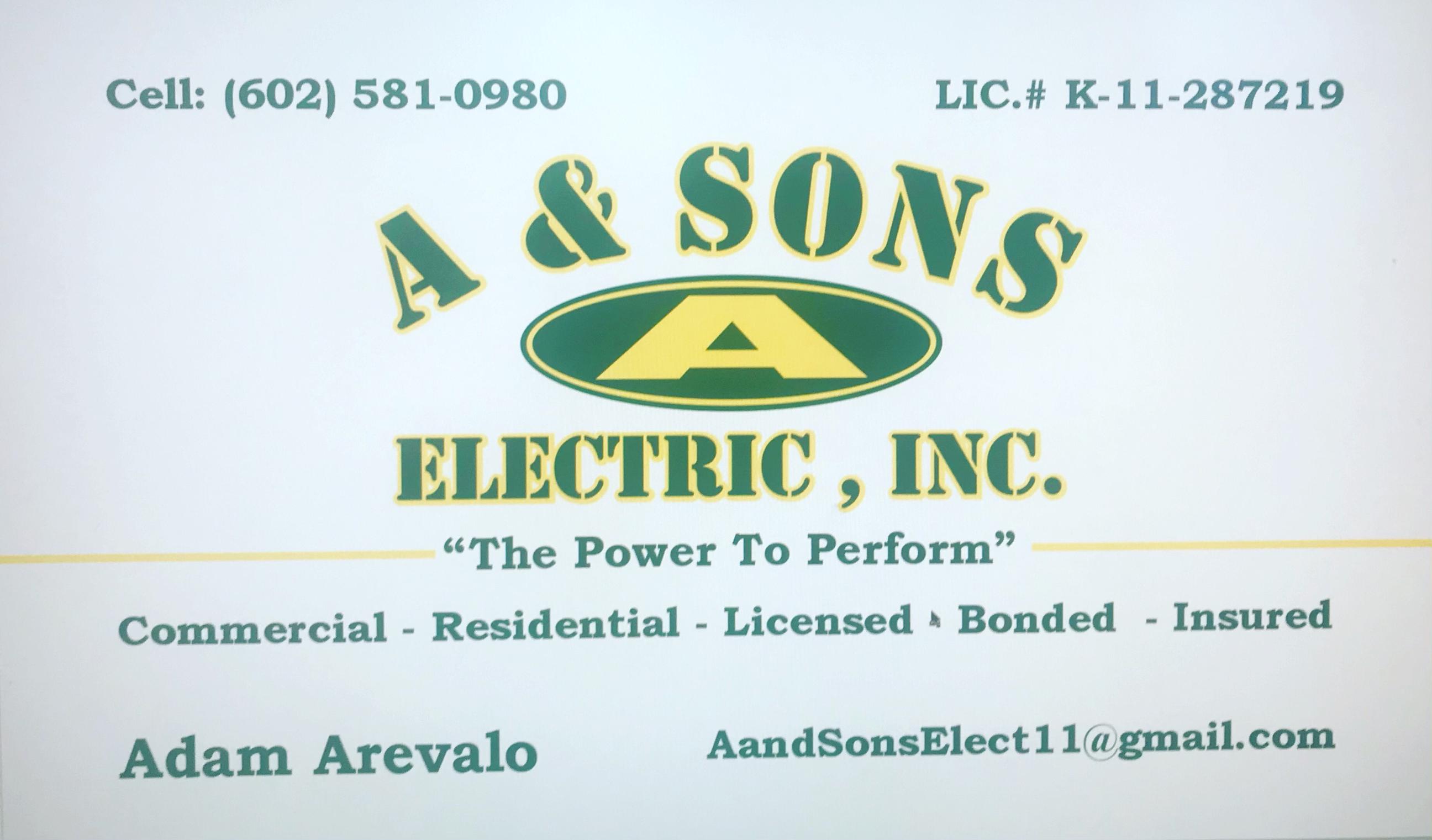 A & Sons Electric Logo