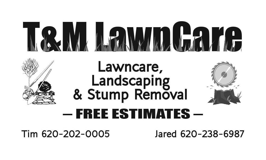 T&M Lawn Care, Landscaping & Stump Removal Logo