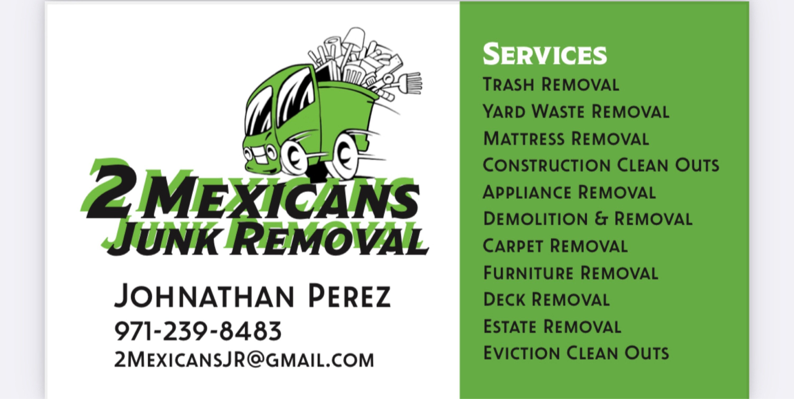 2 Mexicans Junk Removal, LLC Logo