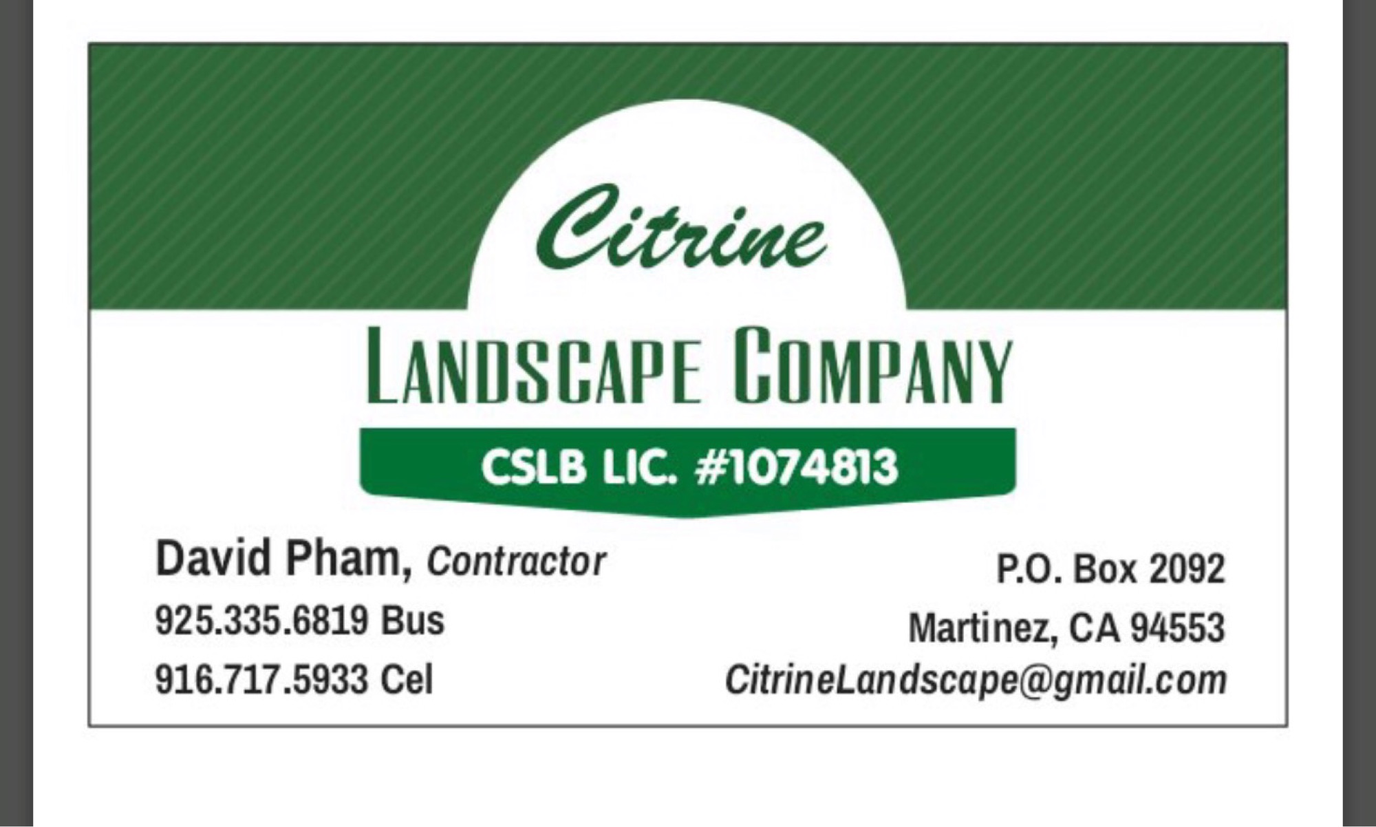 Citrine Landscape Company Logo