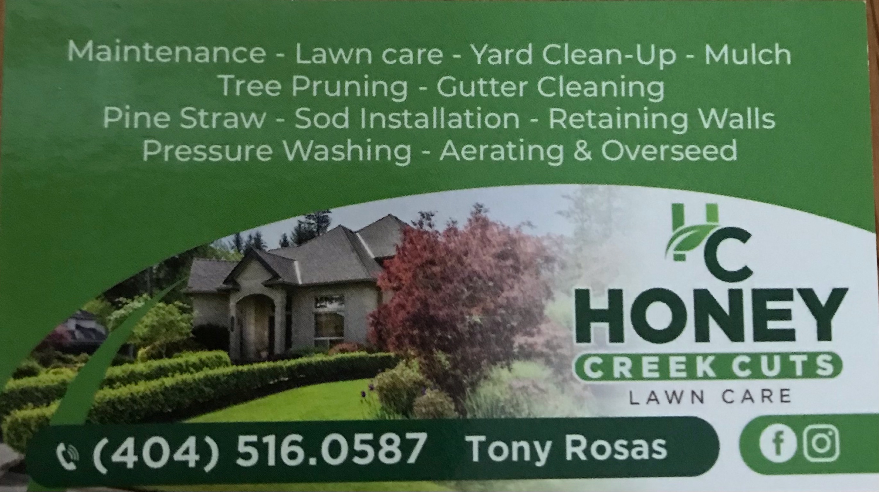 Honey Creek Cuts Lawn Care Service Logo