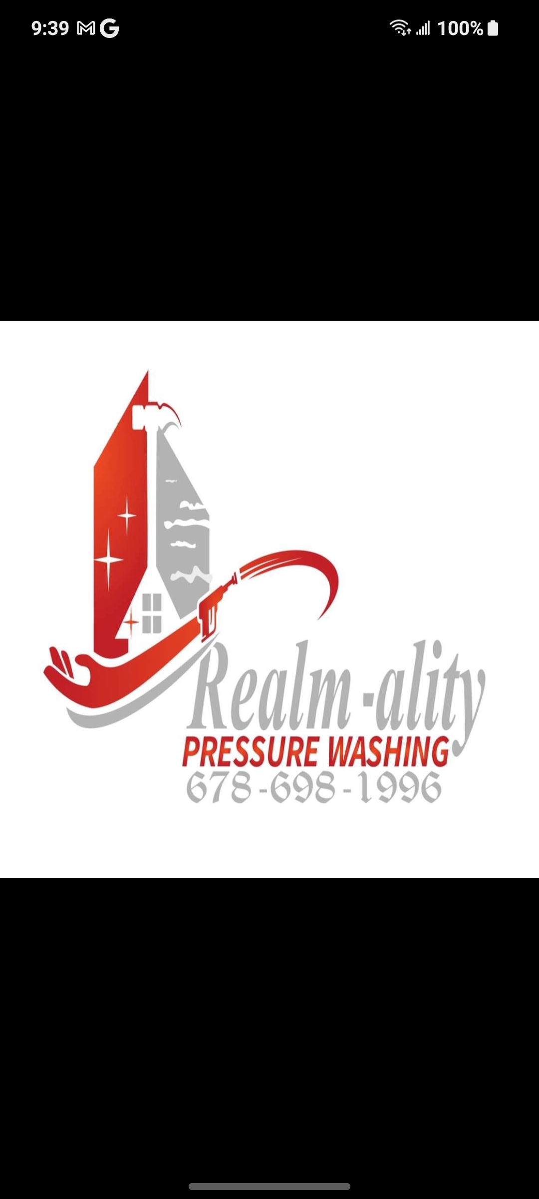 Realm-ality Pressure Washing Logo
