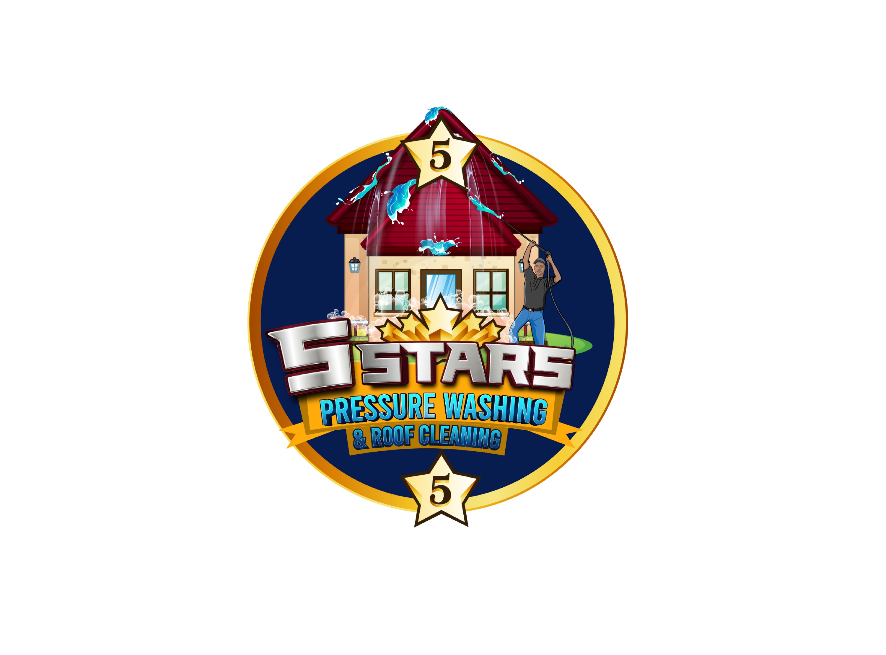5 Stars Pressure Washing Logo