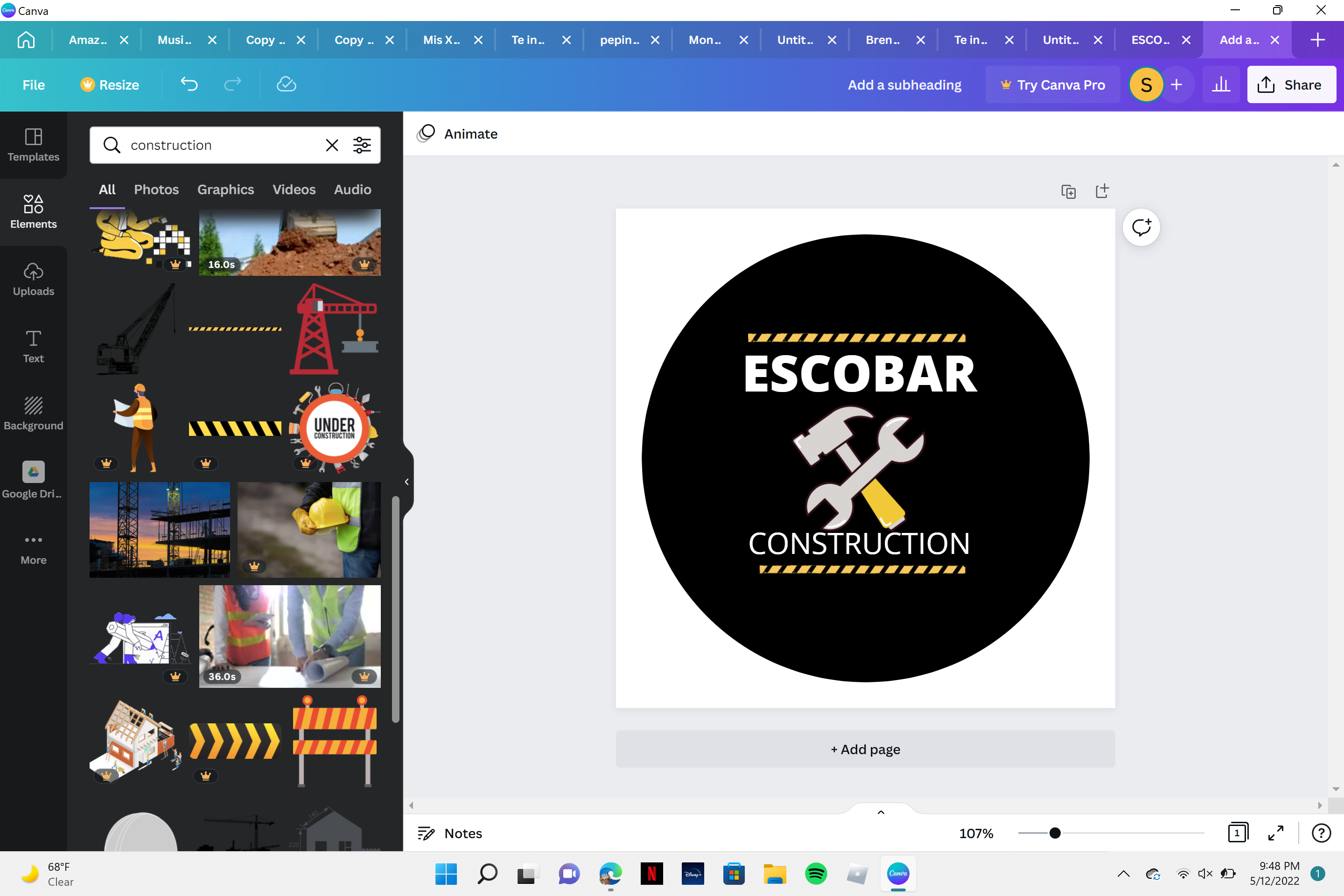 Escobar Construction - Unlicensed Contractor Logo