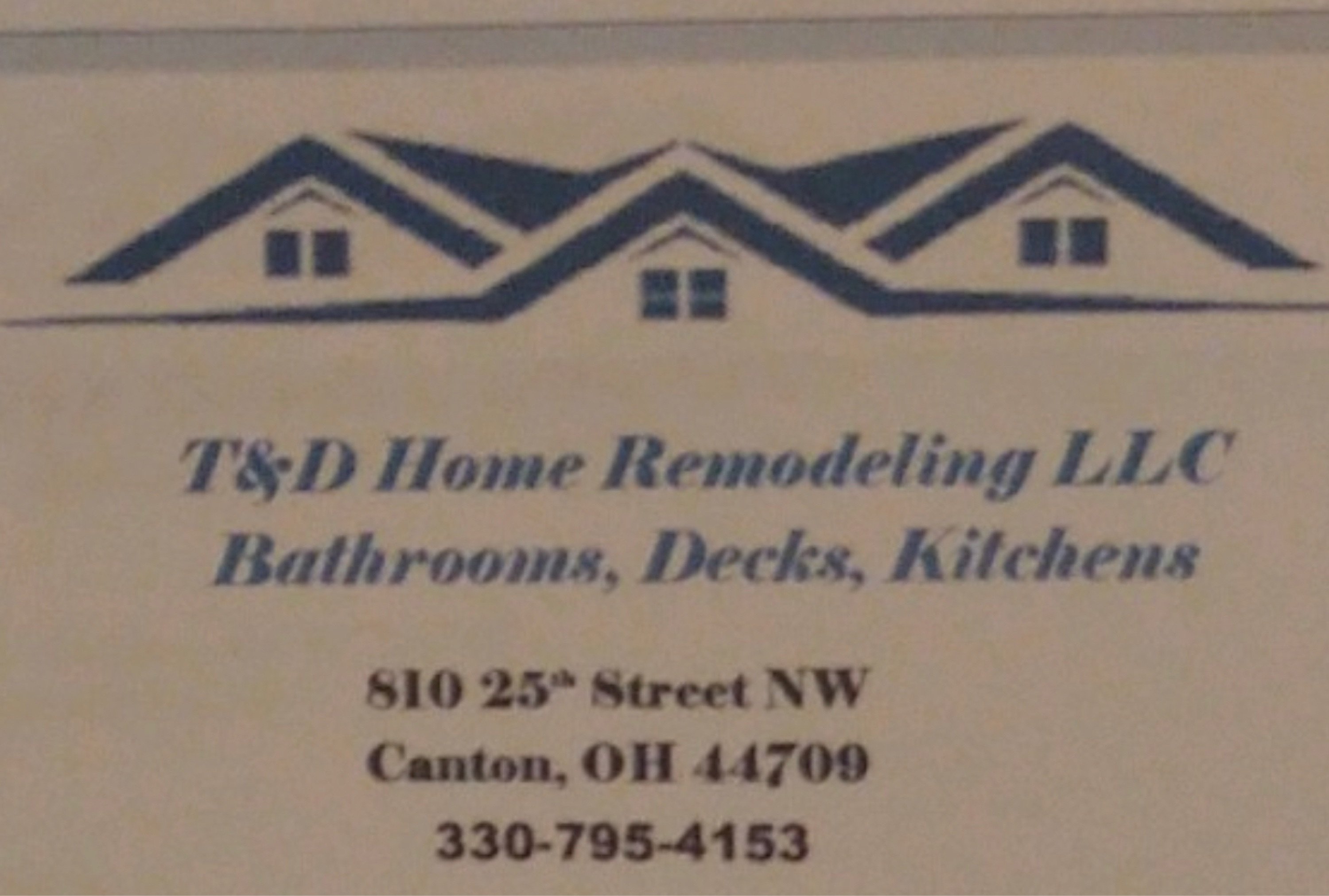 T&D Home Remodeling Logo