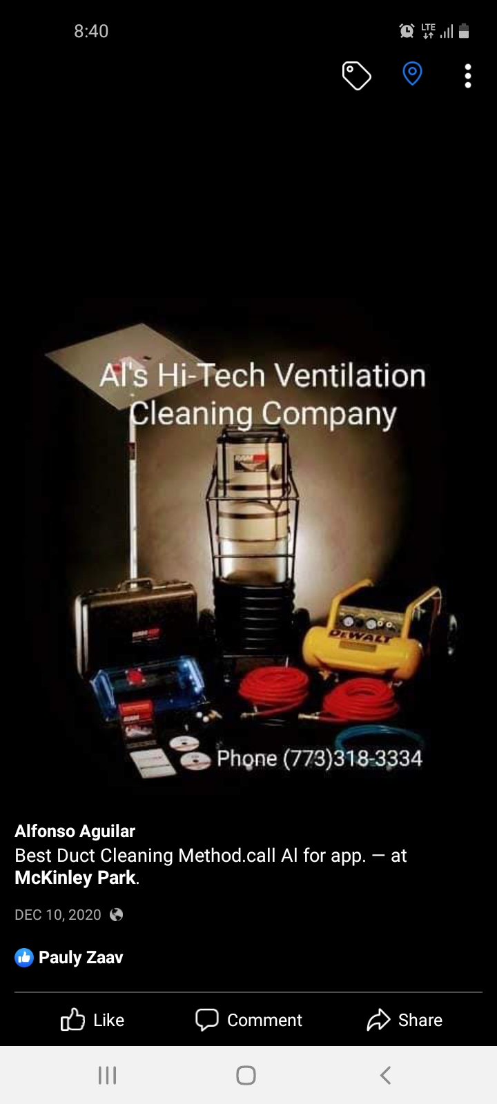 Al's High Tech Ventilation Cleaning Company Logo