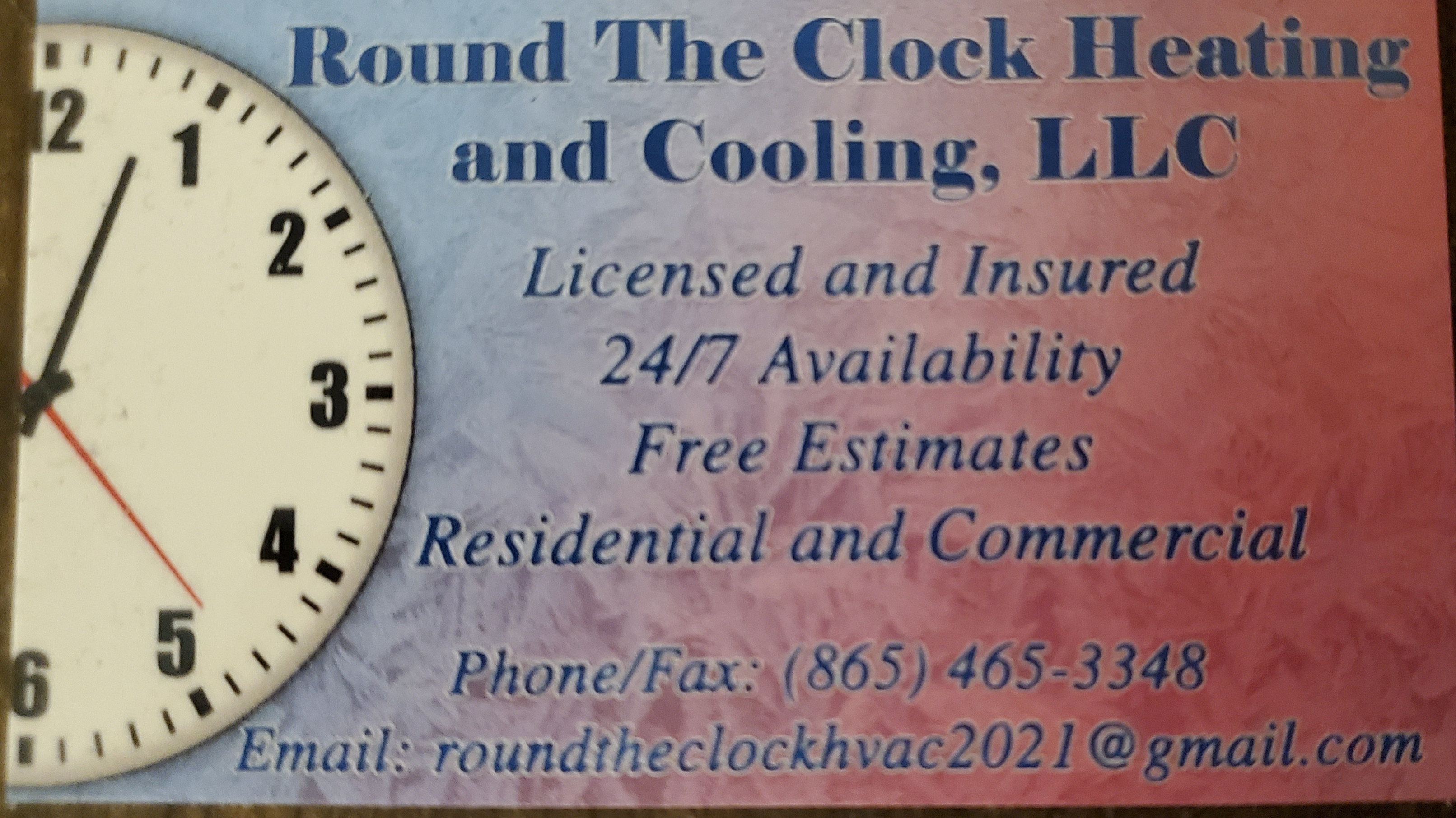 Round the Clock Heating and Cooling, LLC Logo