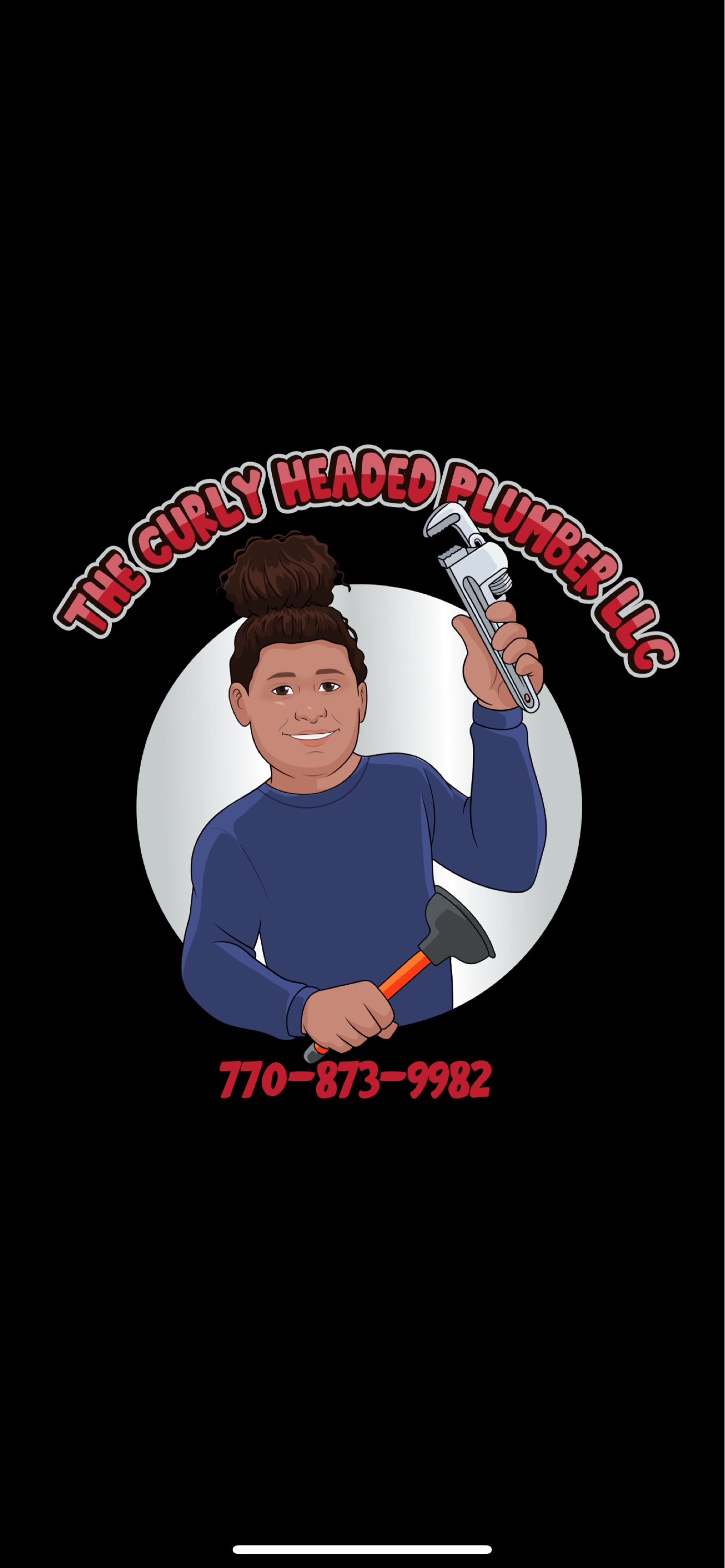 The Curly Headed Plumber Logo