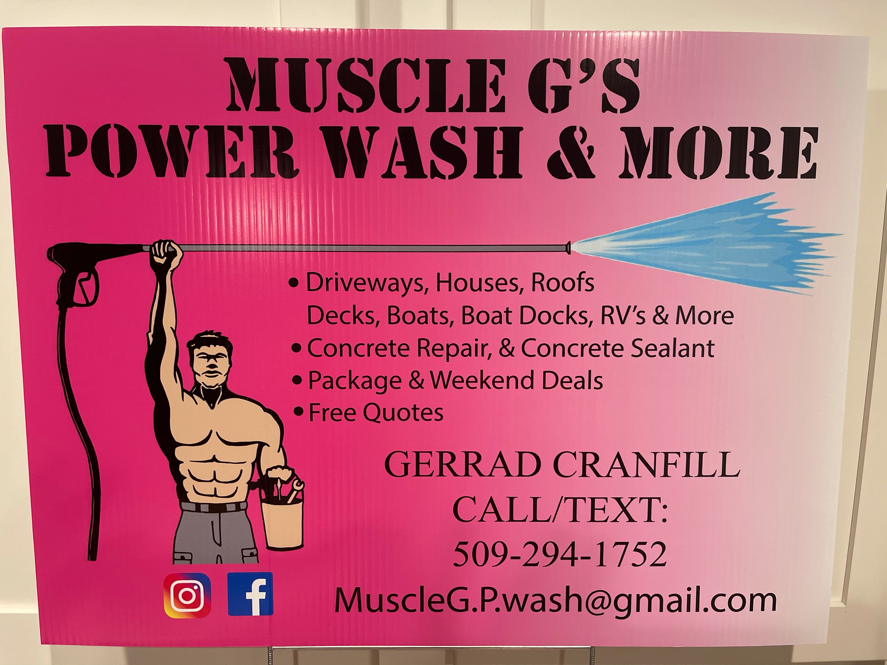 Muscle Gs Power Wash & More - Home  Facebook Logo