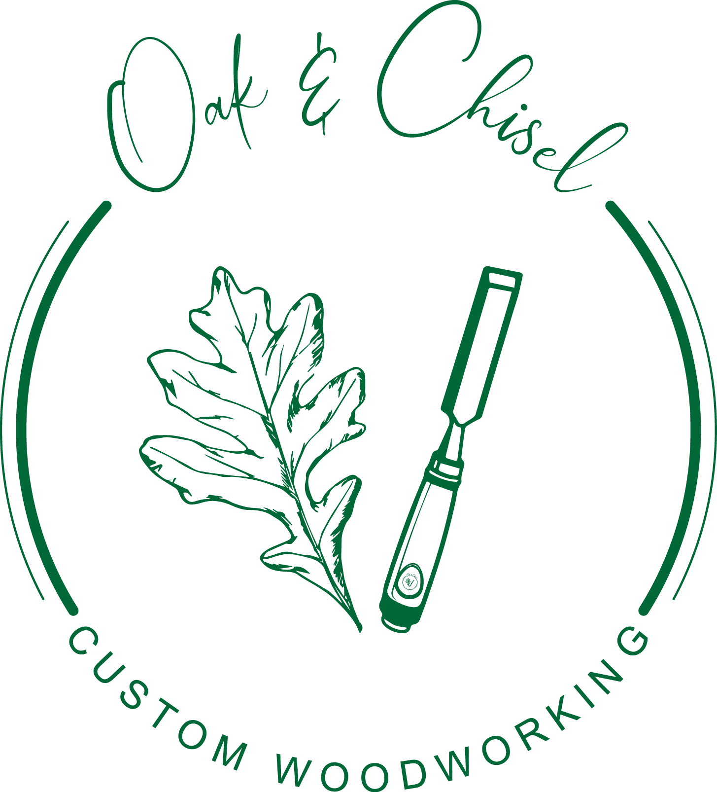 Oak and Chisel Custom Woodworking, LLC Logo