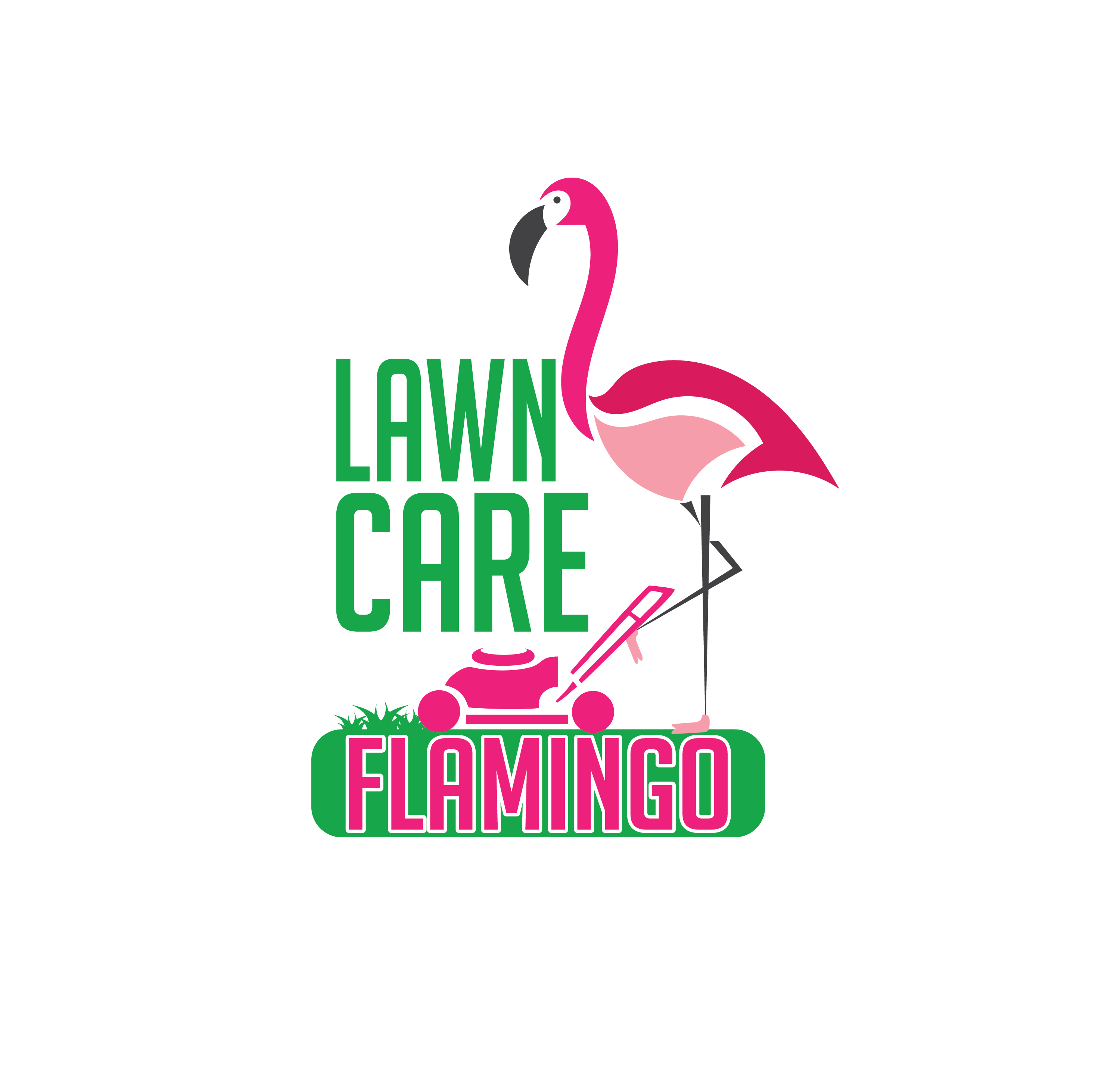 Lawn Care Flamingo Logo