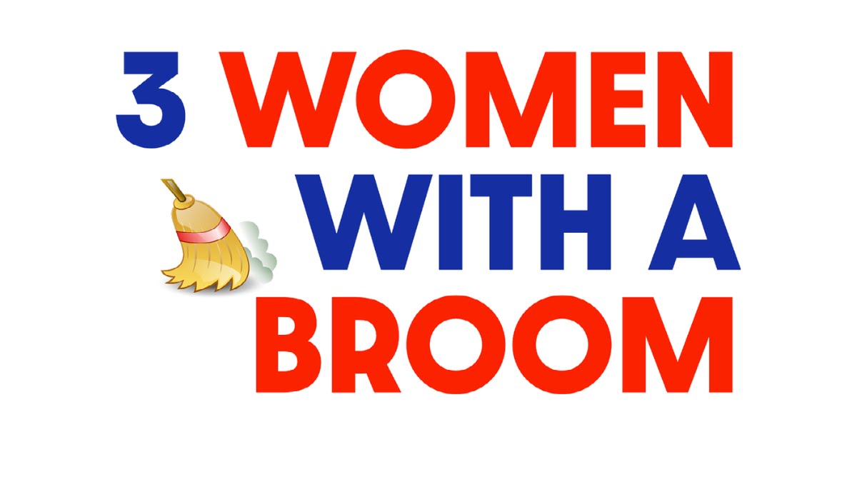 3 Women With A Broom Cleaning Services Logo