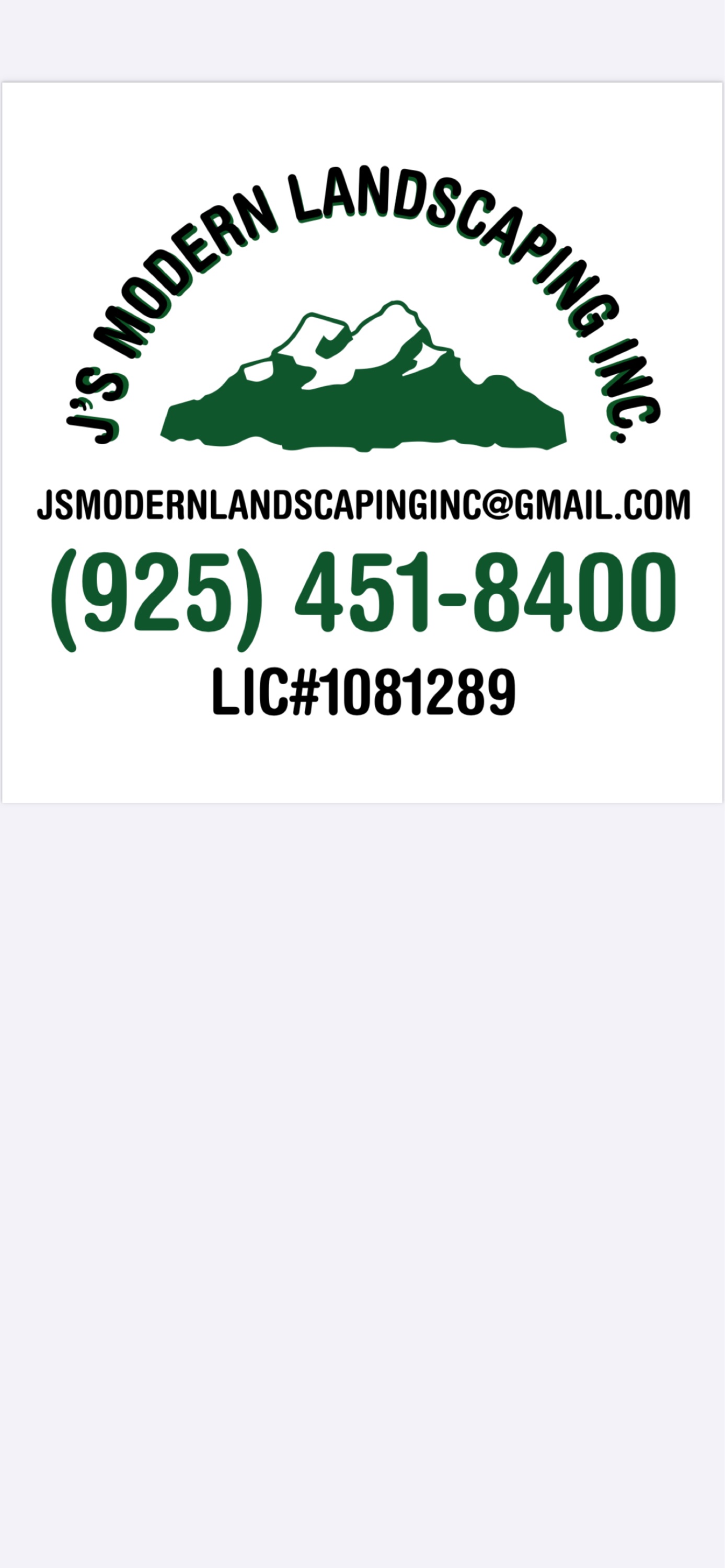 J'S Modern Landscaping, Inc. Logo