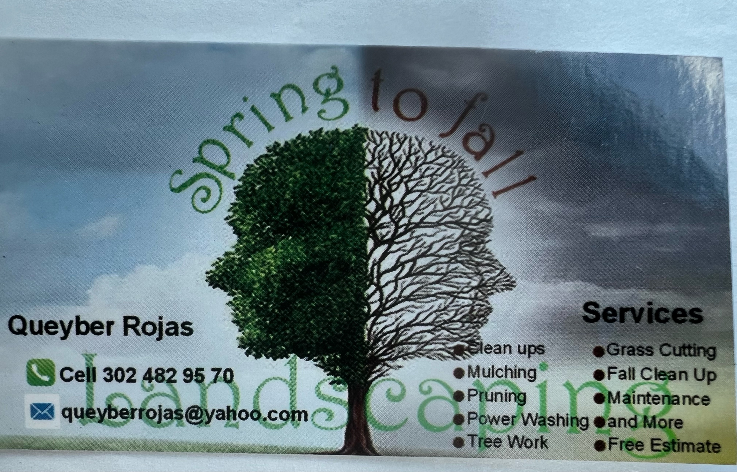 Spring to Fall Landscaping Logo