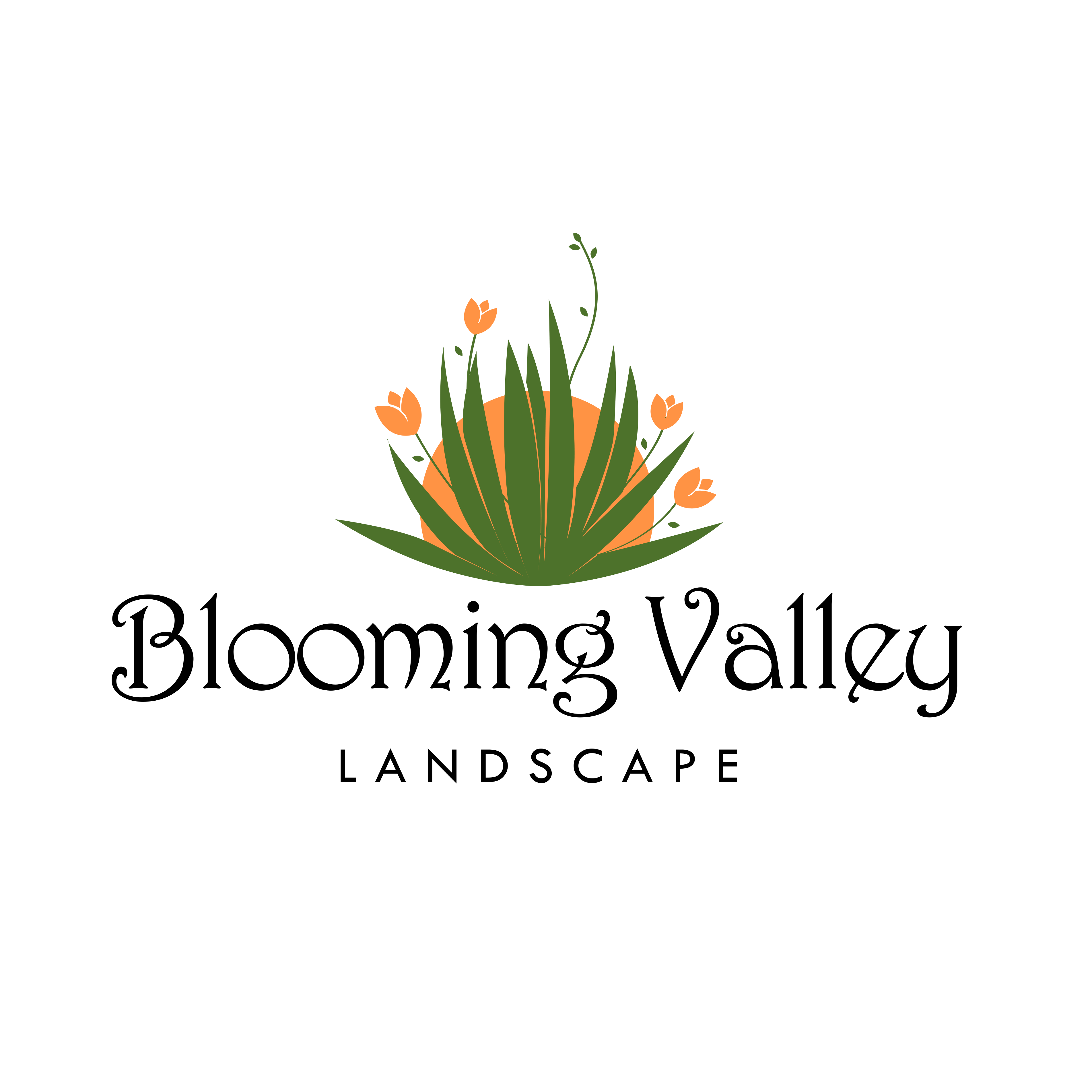 Blooming Valley Landscape Logo