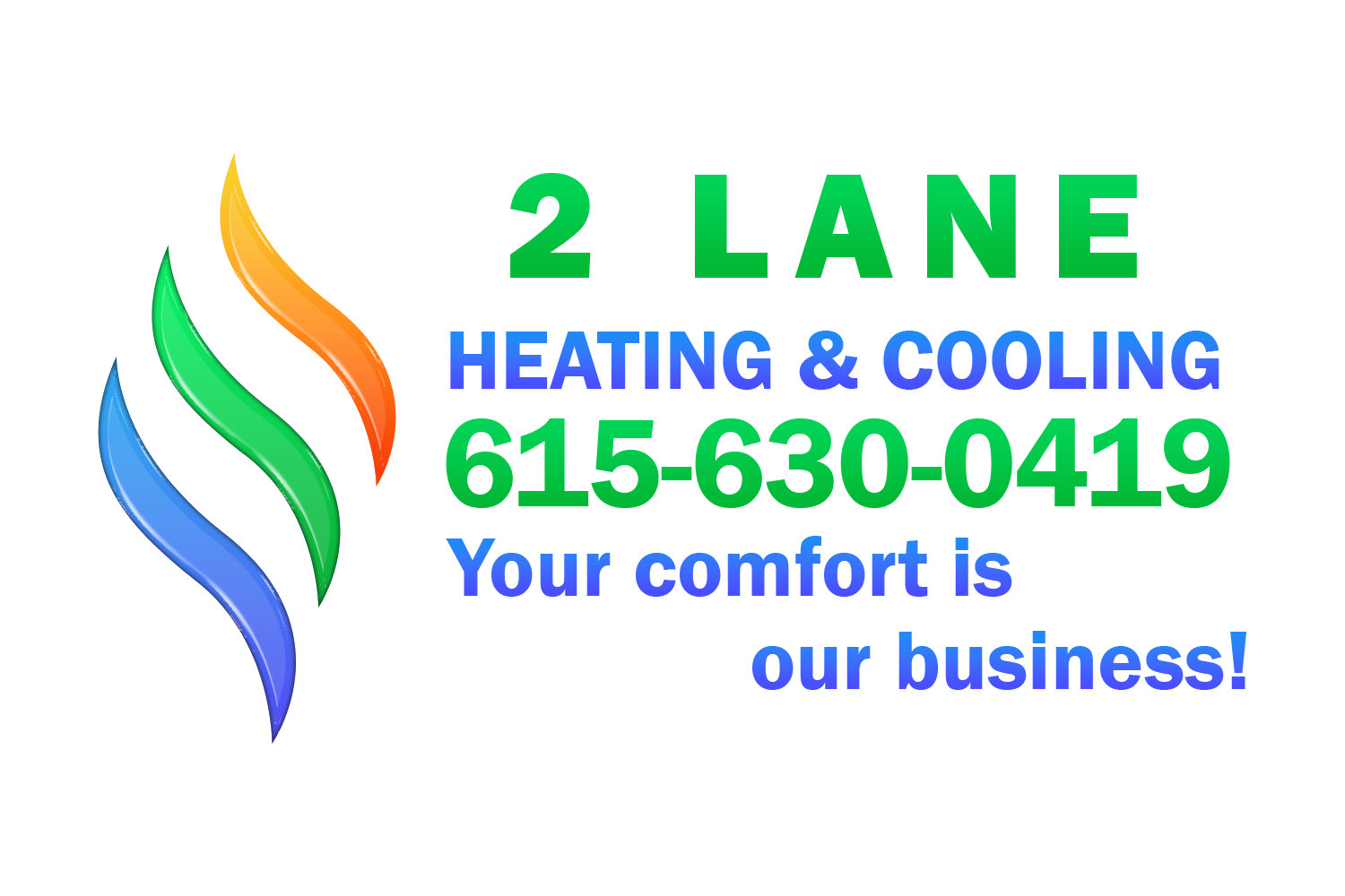 2 Lane Heating and Cooling LLC Logo