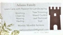 Adams Family Lawn Care with a Passion for Landscaping LLC Logo