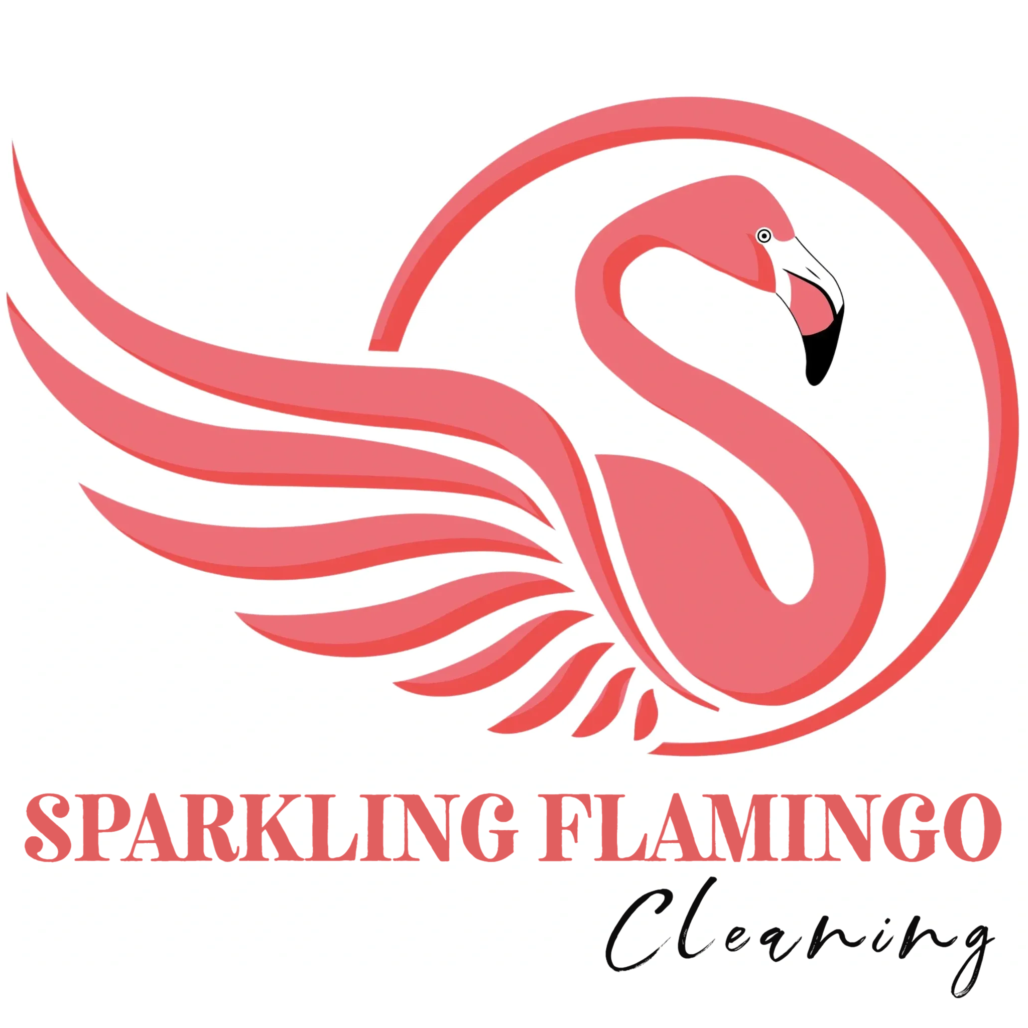 Sparkling Flamingo Cleaning Logo