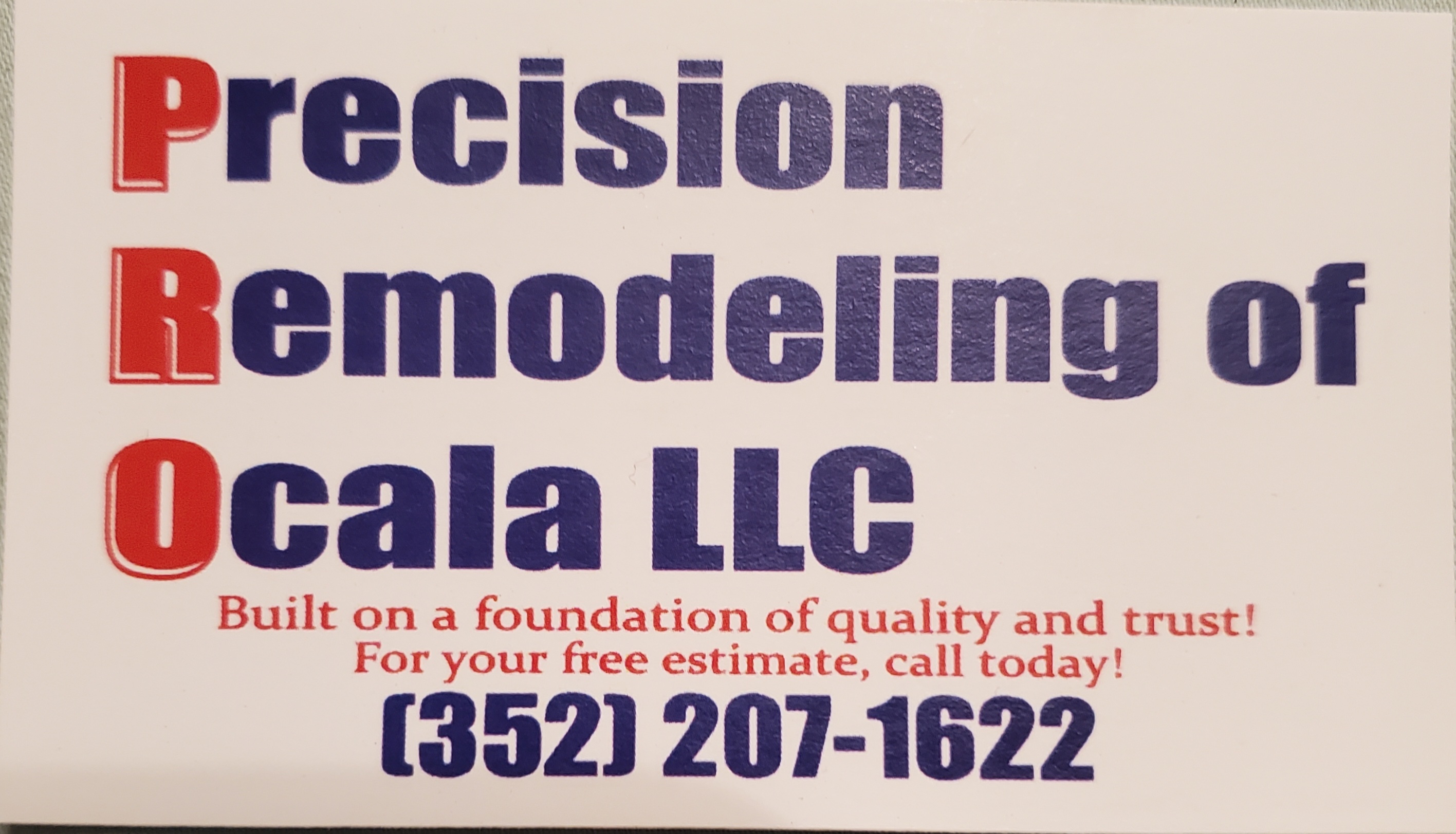 Precision Remodeling of Ocala, LLC Logo