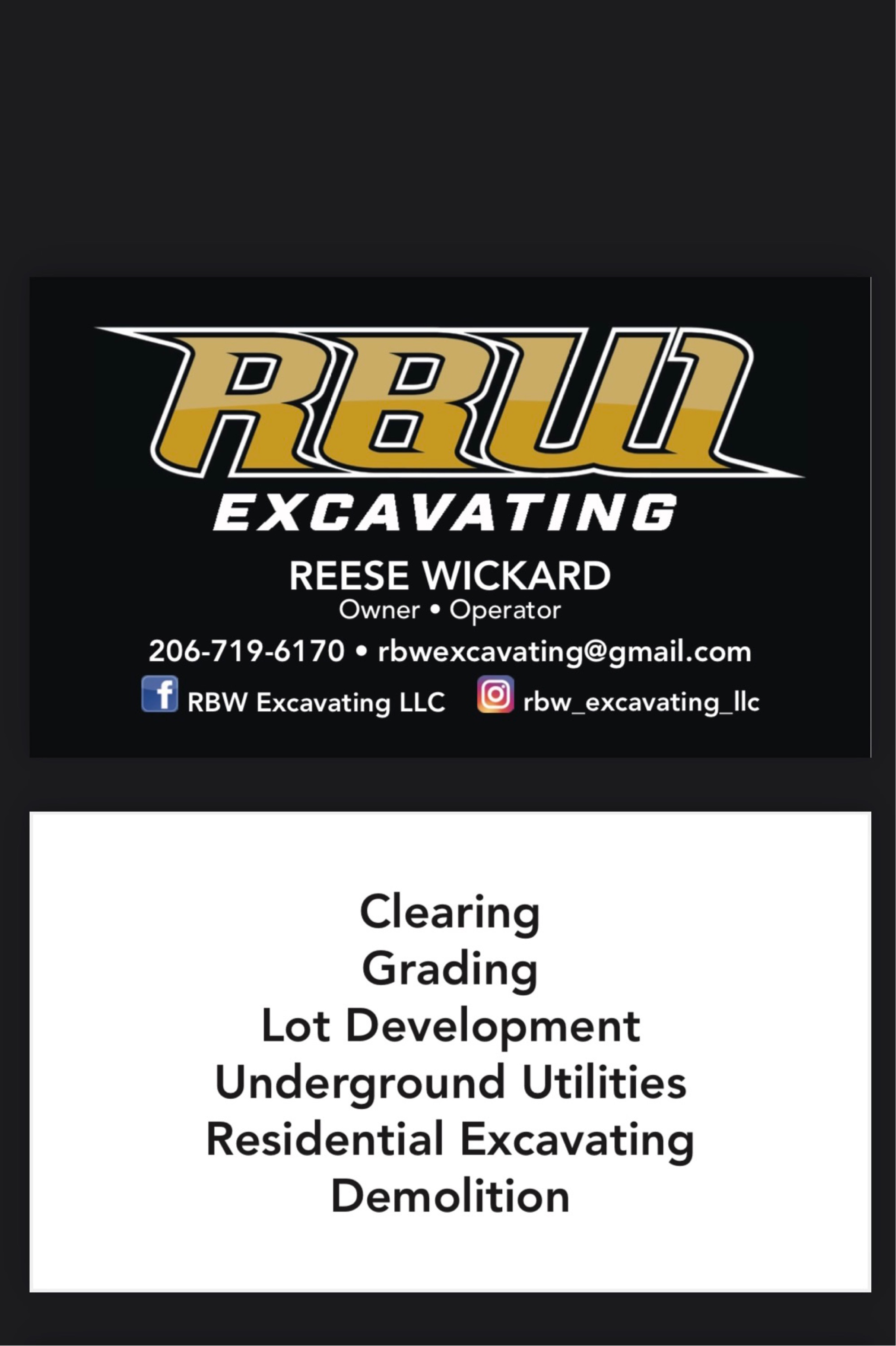 RBW Excavating, LLC Logo