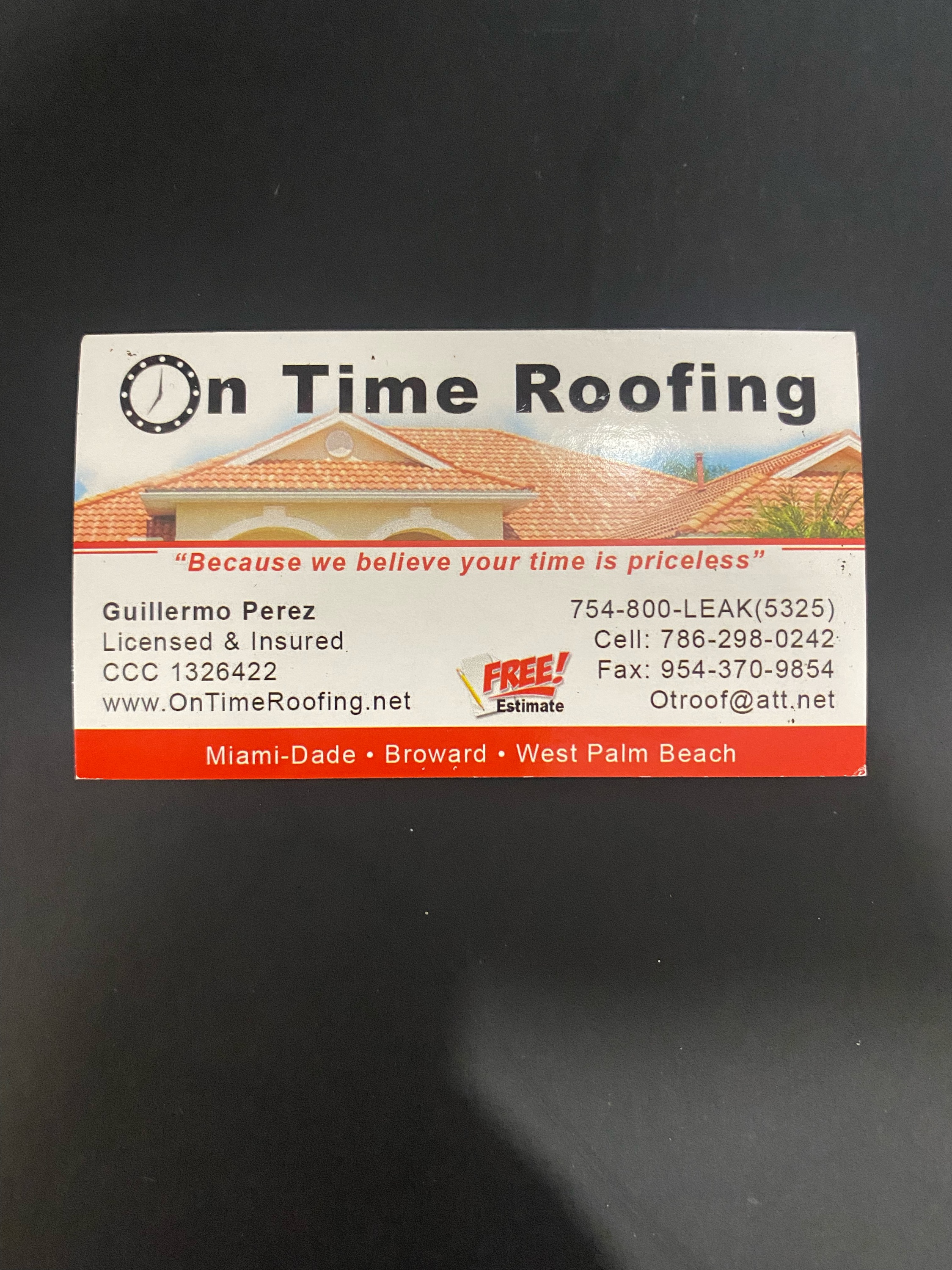 On Time Roofing Corp. Logo