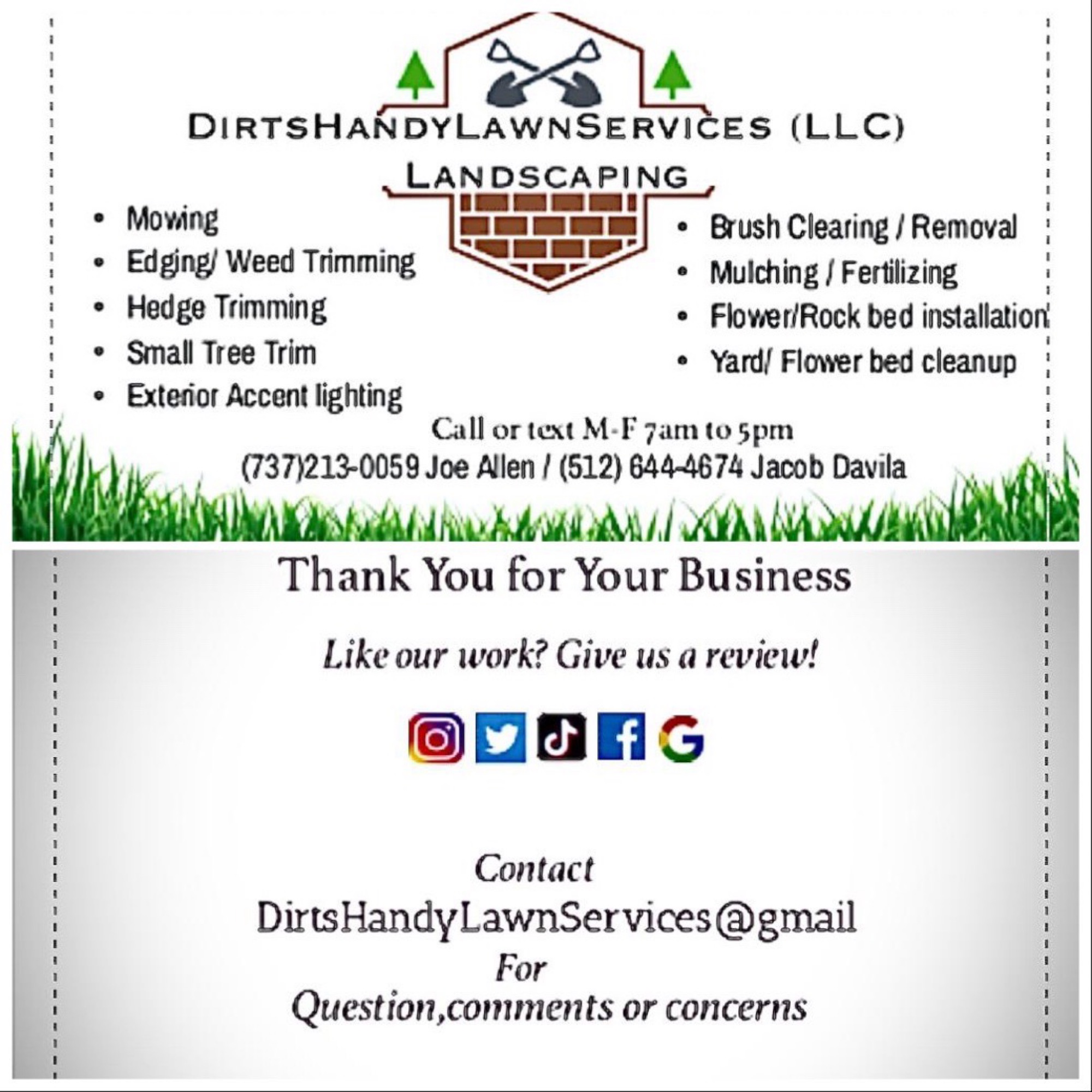 Dirts Handy Lawn Services Logo