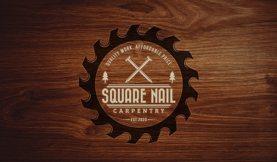 Square Nail Carpentry Logo