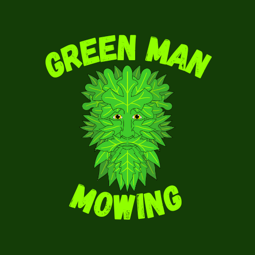 Green Man Mowing Logo
