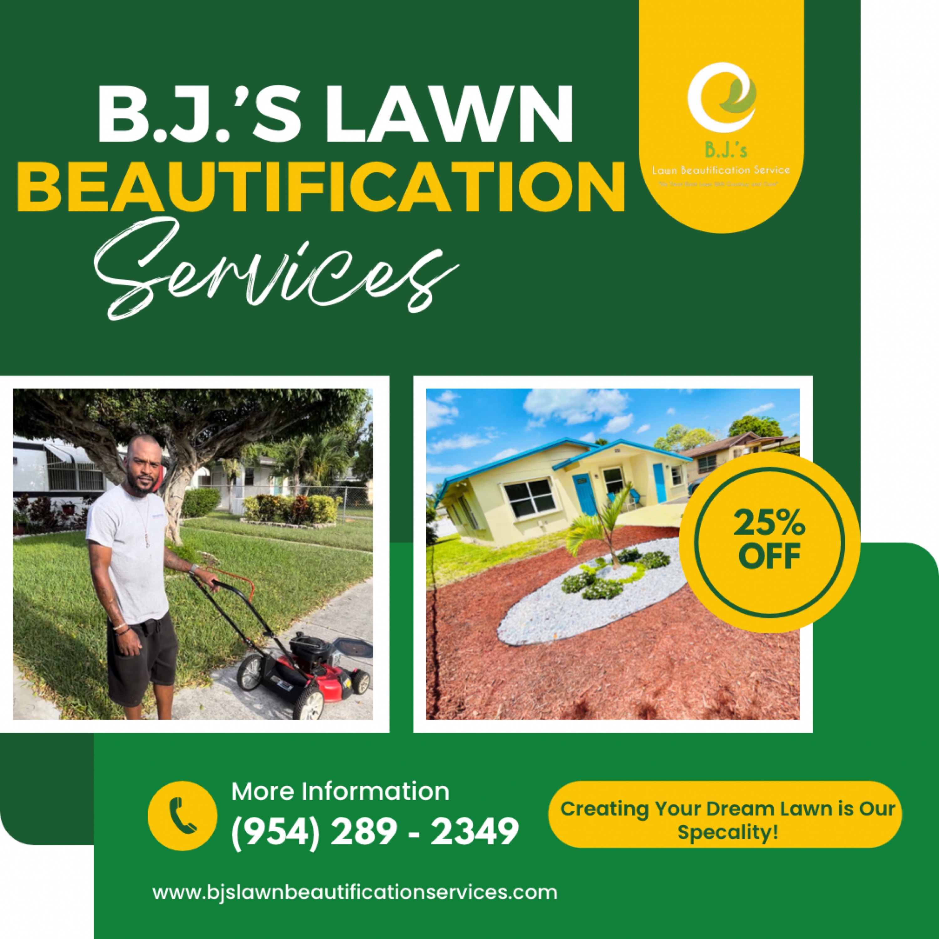 BJ's Lawn Beautification Services Logo