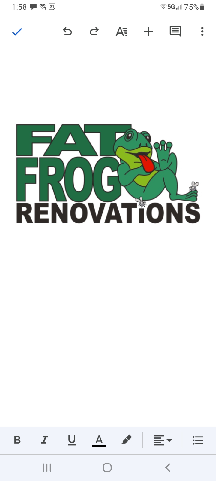 Fat Frog Renovations LLC Logo