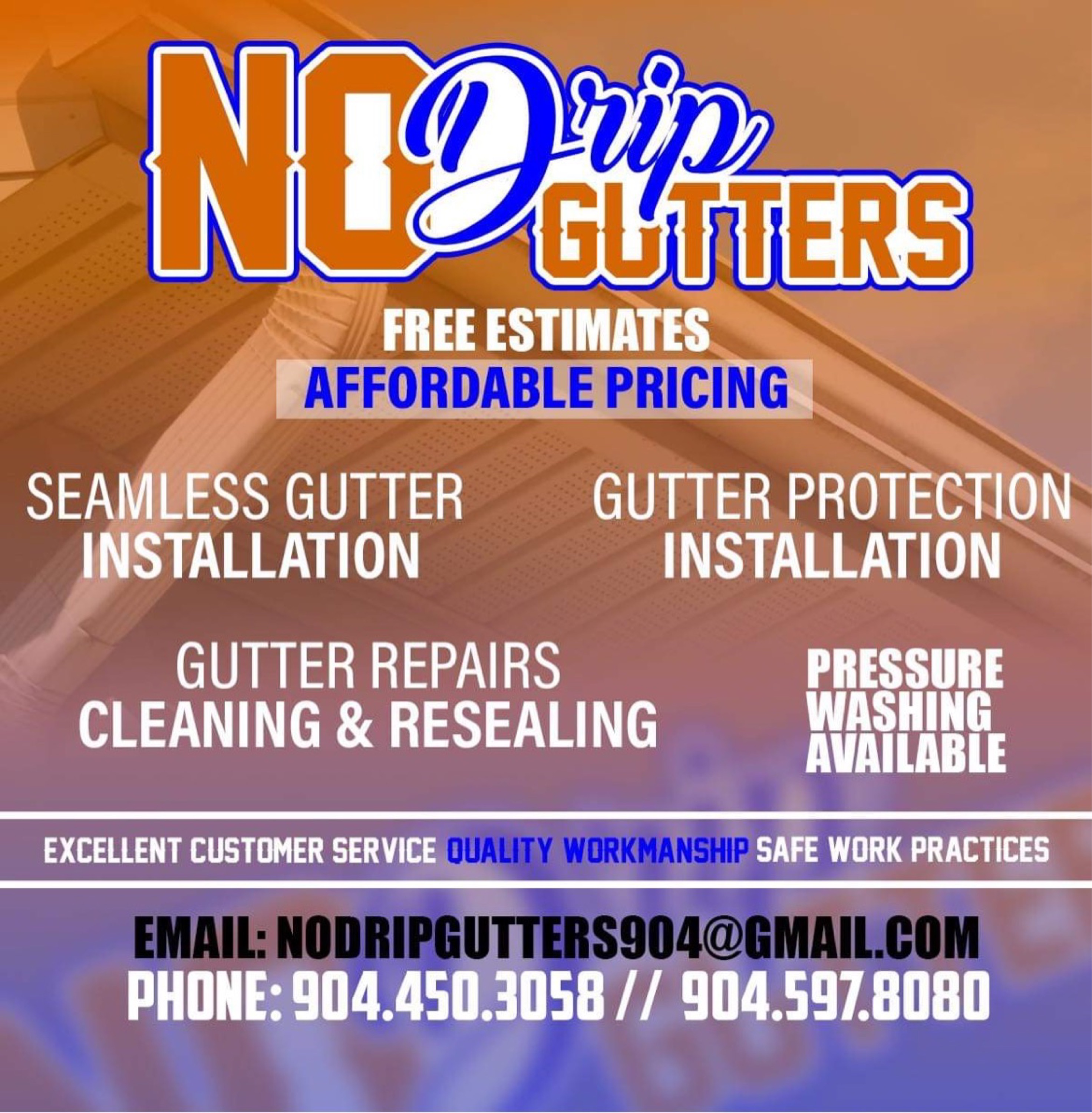 No Drip Gutters, LLC Logo