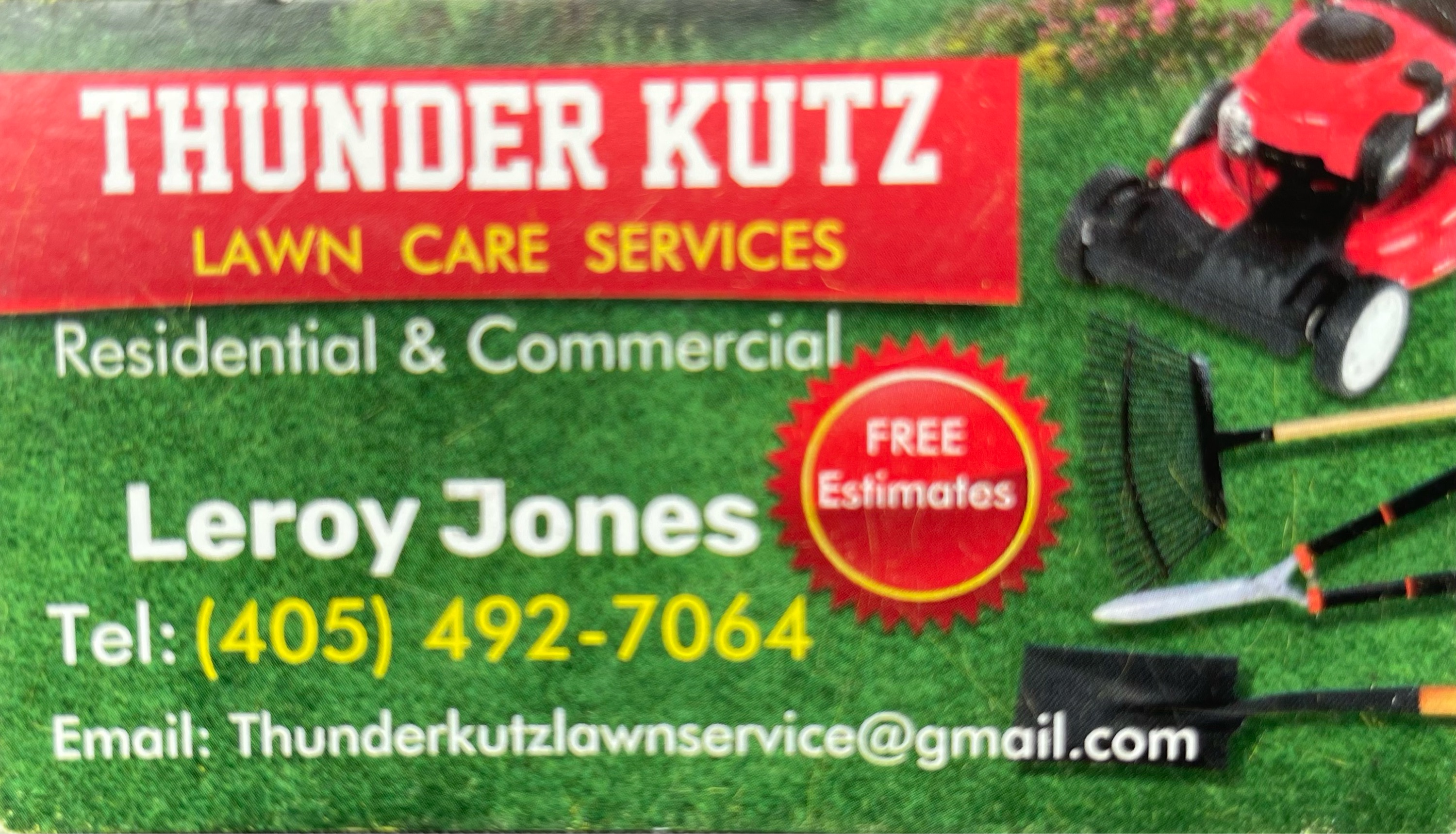 Thunder Kutz Lawn Care Service Logo