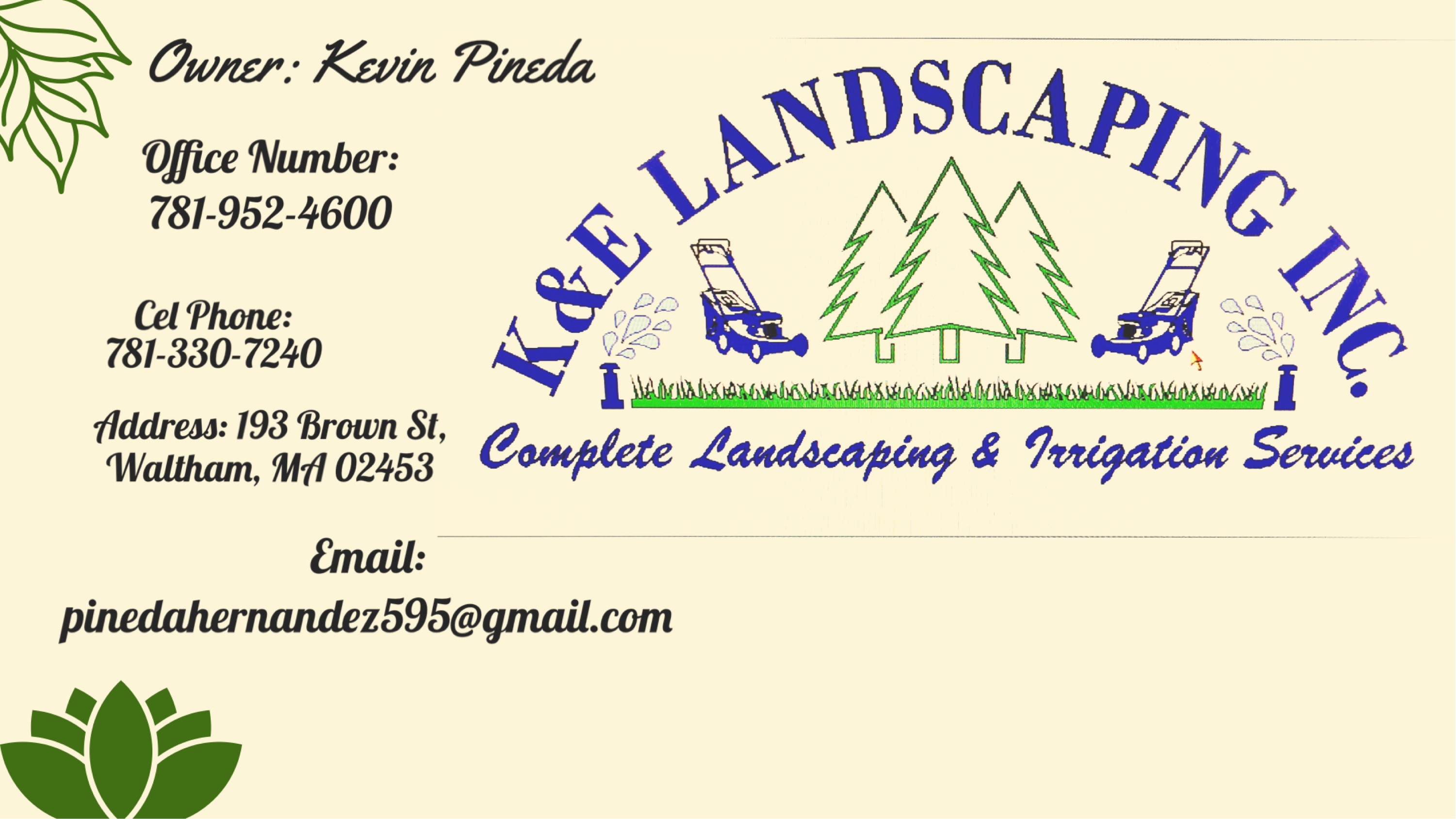 K & E Landscaping, Inc. Logo