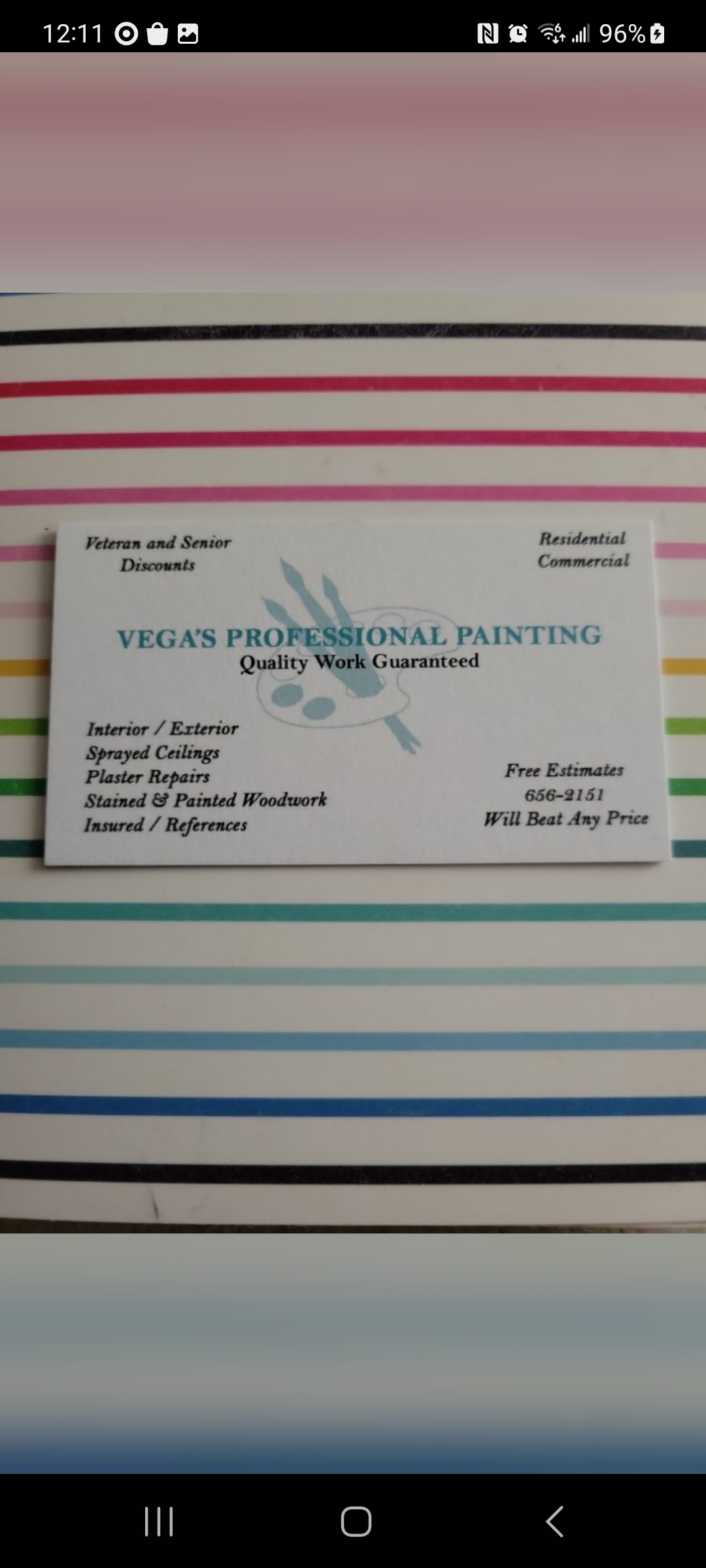 Vega's Professional Painting Logo