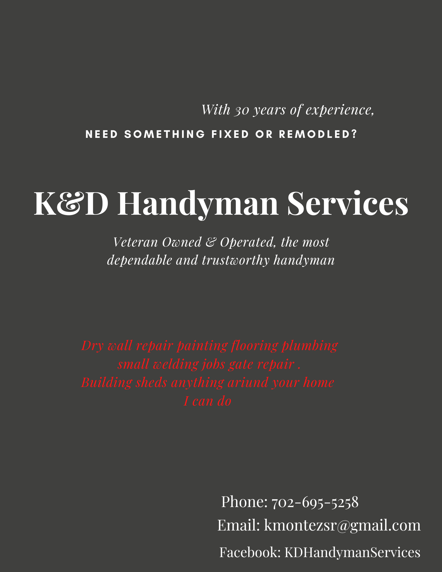 K&D Handyman Services Logo