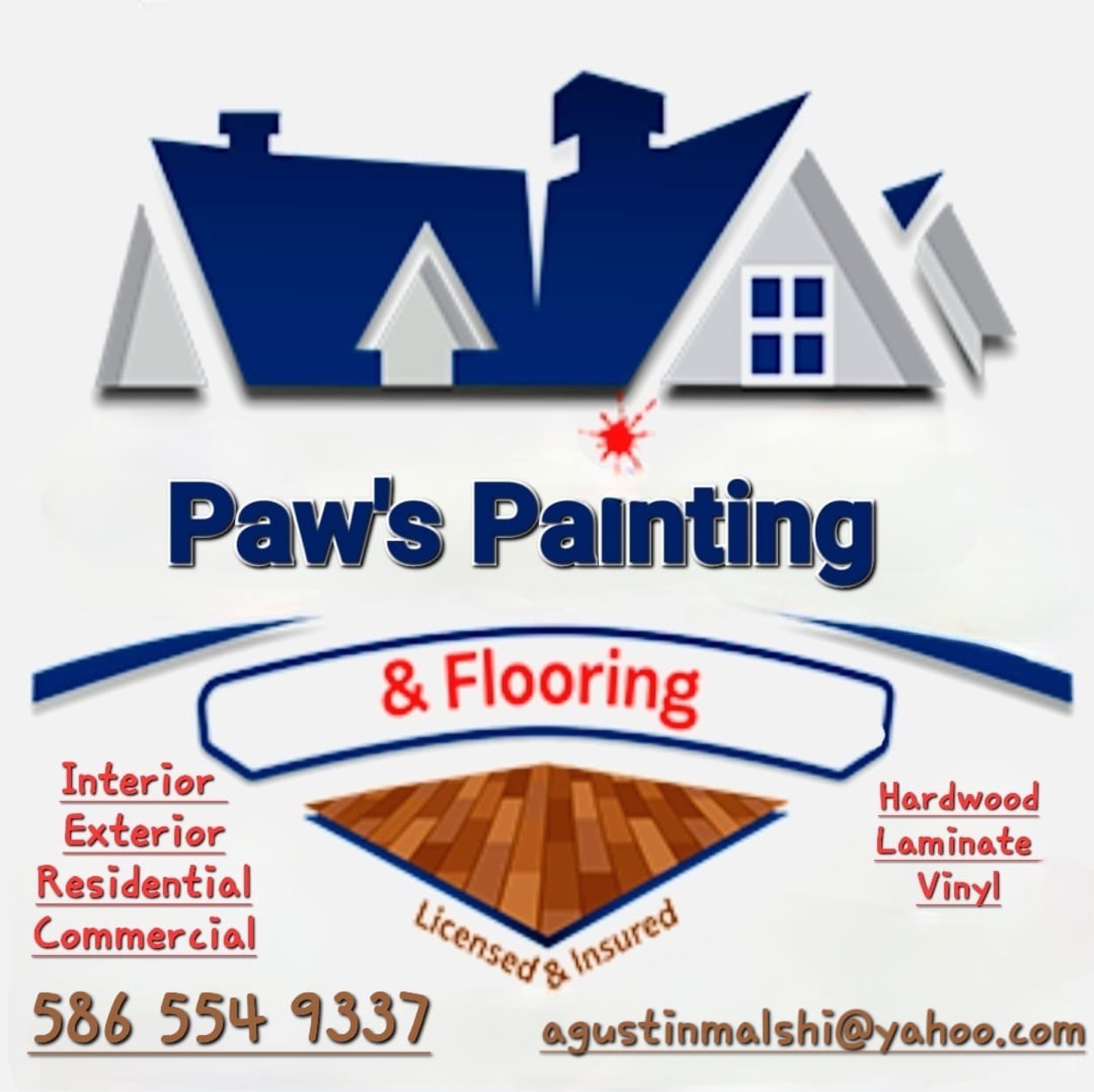 Paw's Painting & Flooring Logo