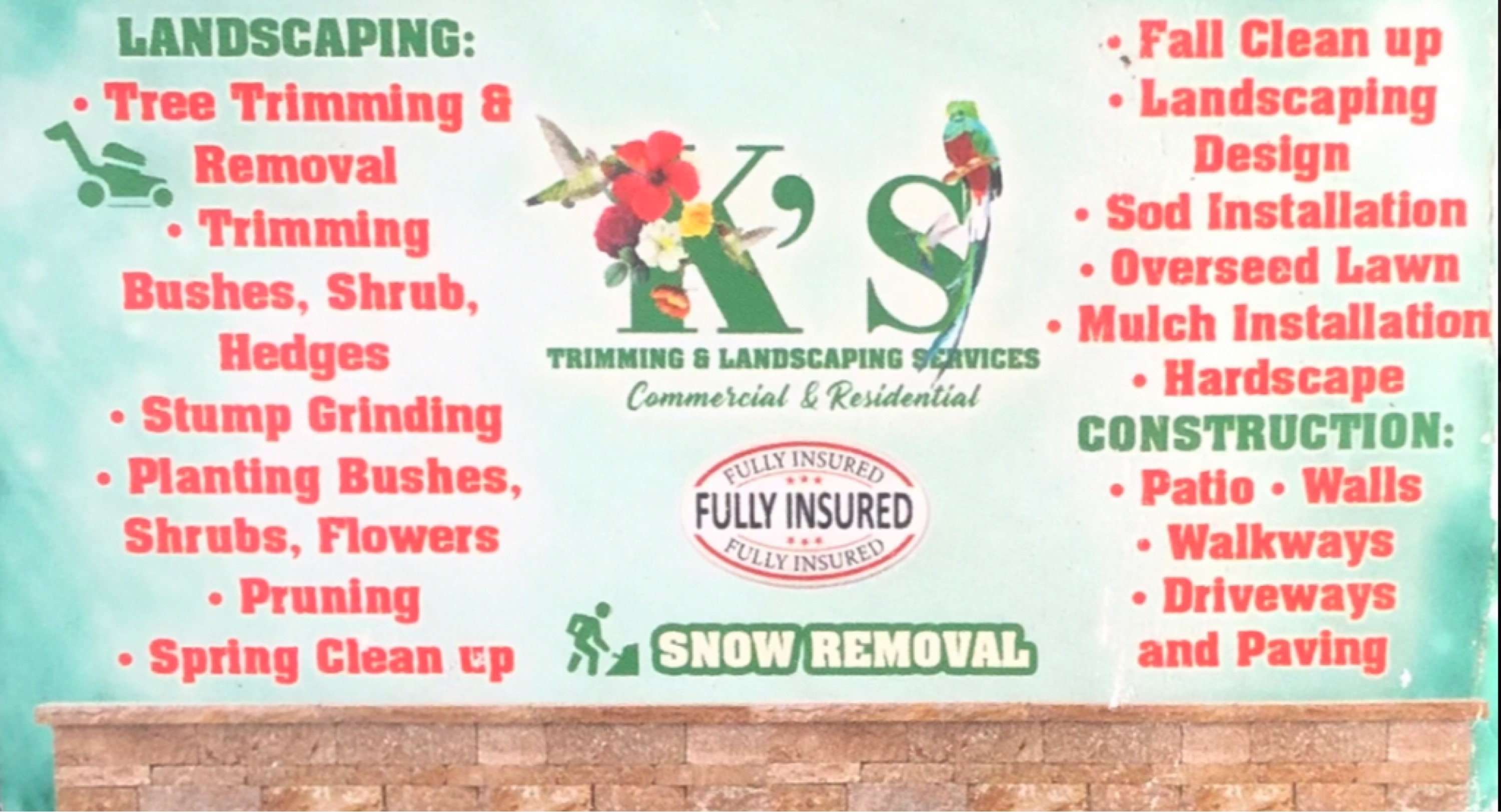 K's Landscaping & Masonry Services Inc Logo