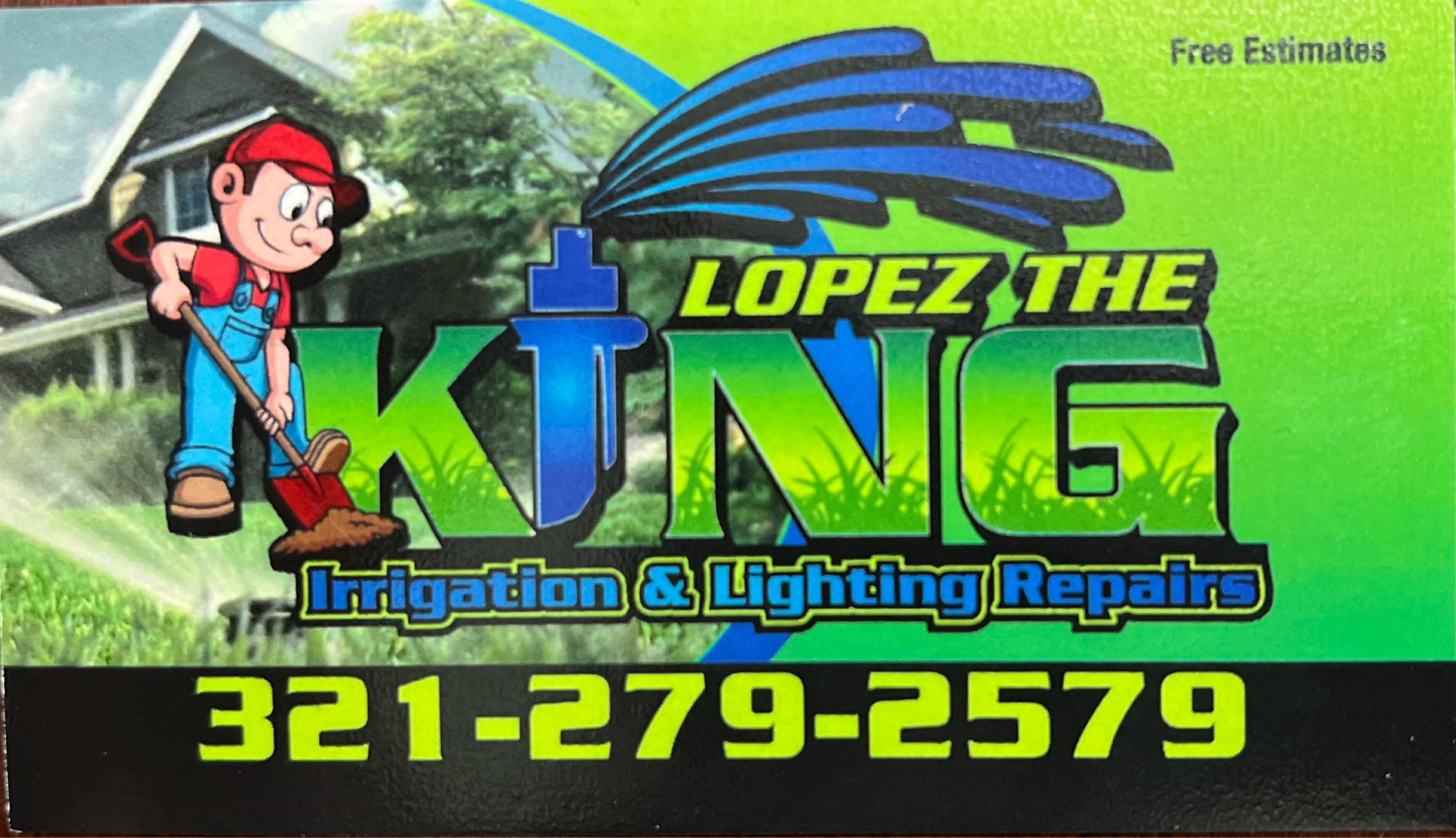 Lopez The King Irrigation Repair Logo