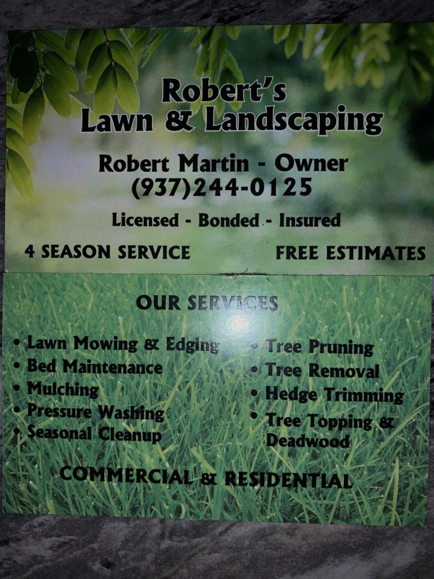 Robert's Lawn & Landscaping Logo