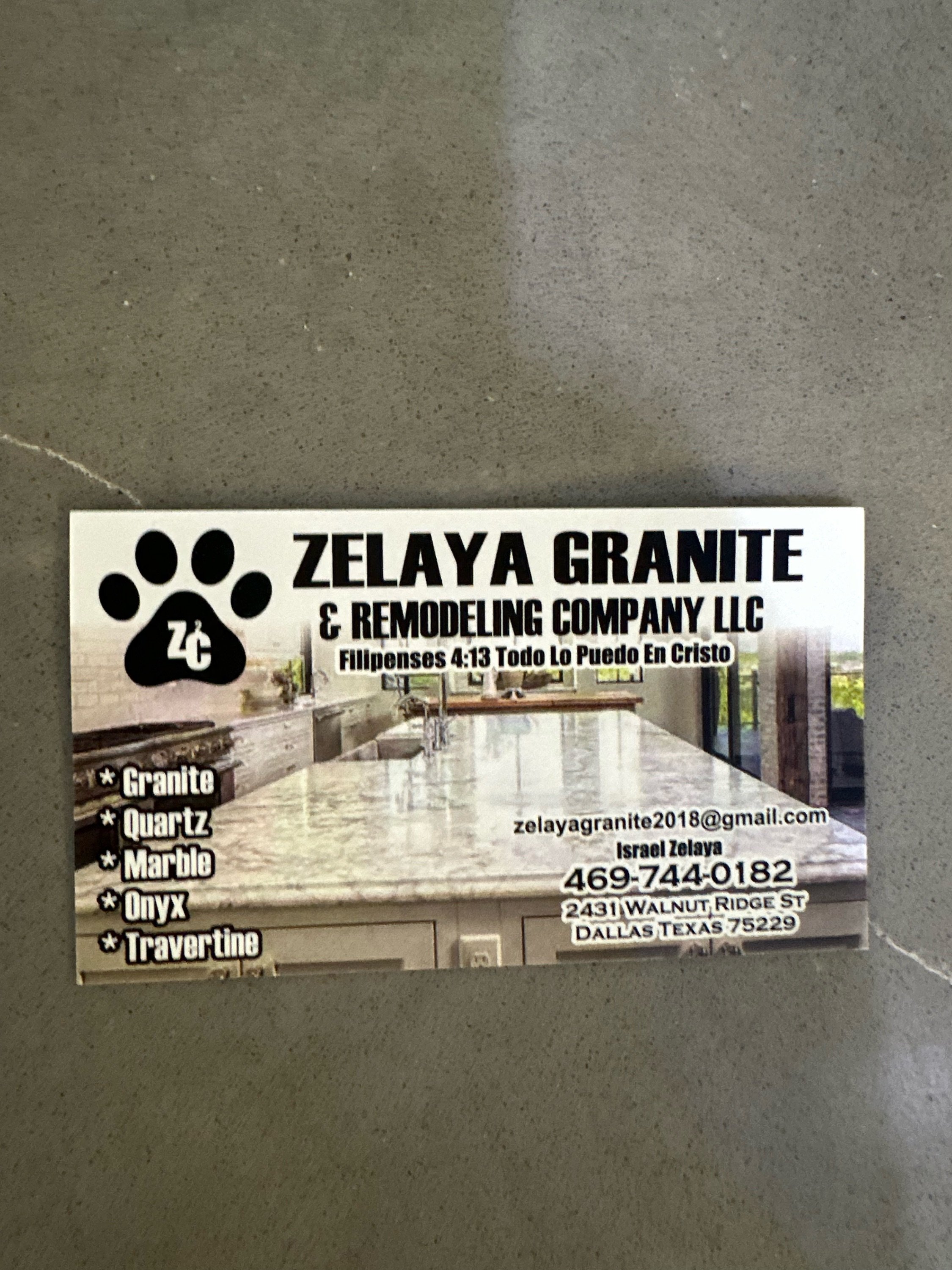 Zelaya Granite & Remodeling Company, LLC Logo