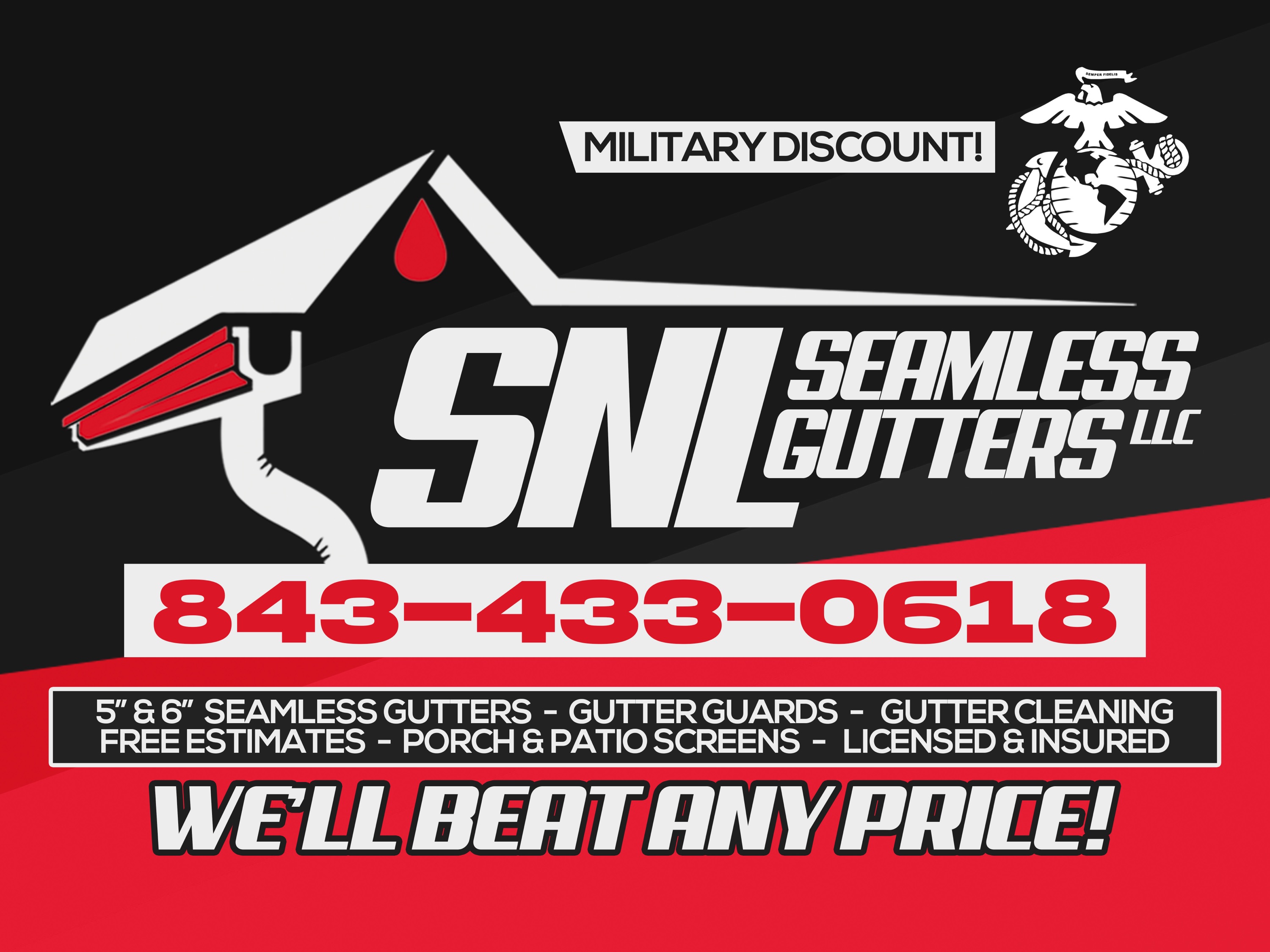 SNL Seamless Gutters, LLC Logo