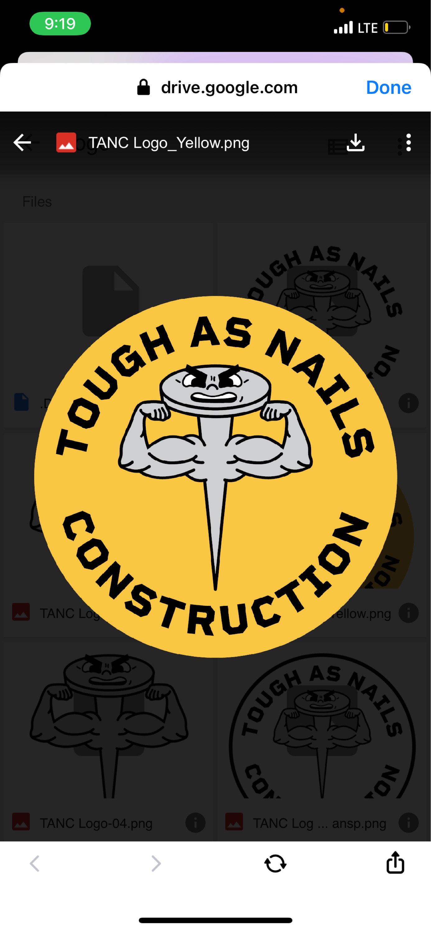 Tough As Nails Construction Logo