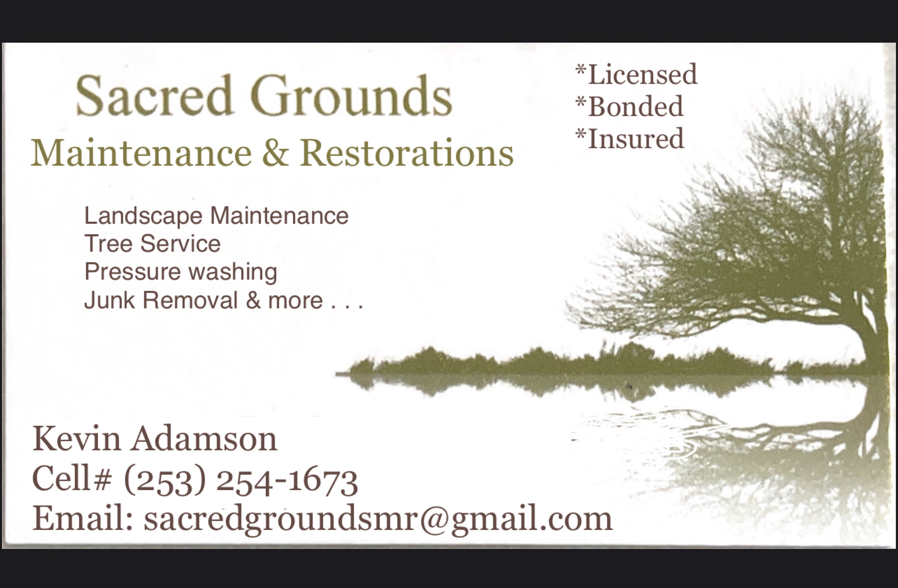 Sacred Grounds Maintenance and Restorations Logo