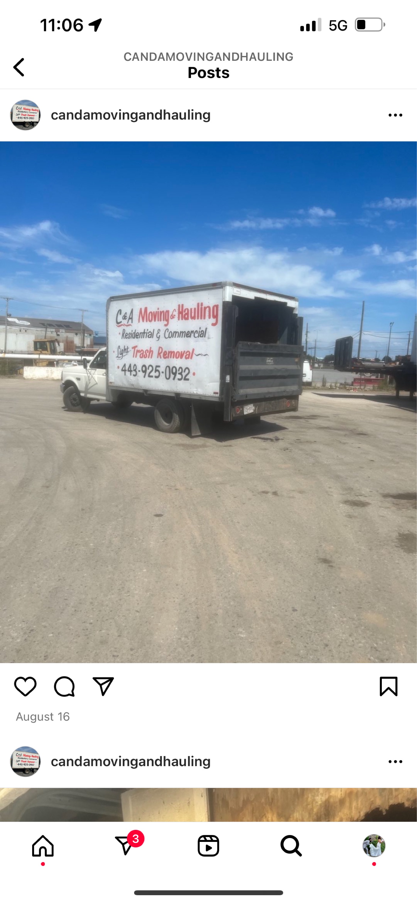 C and A Moving Hauling Service Logo