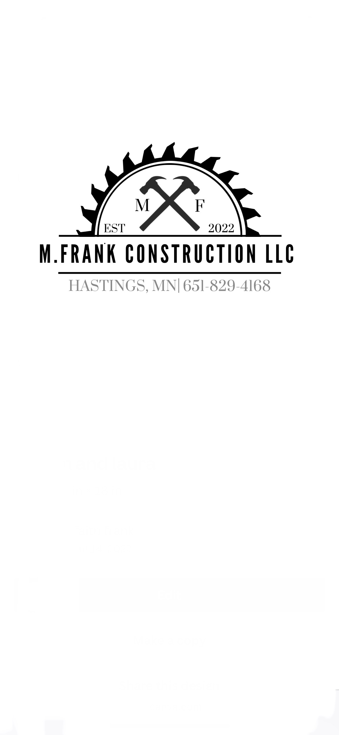 M. Frank Construction LLC Logo