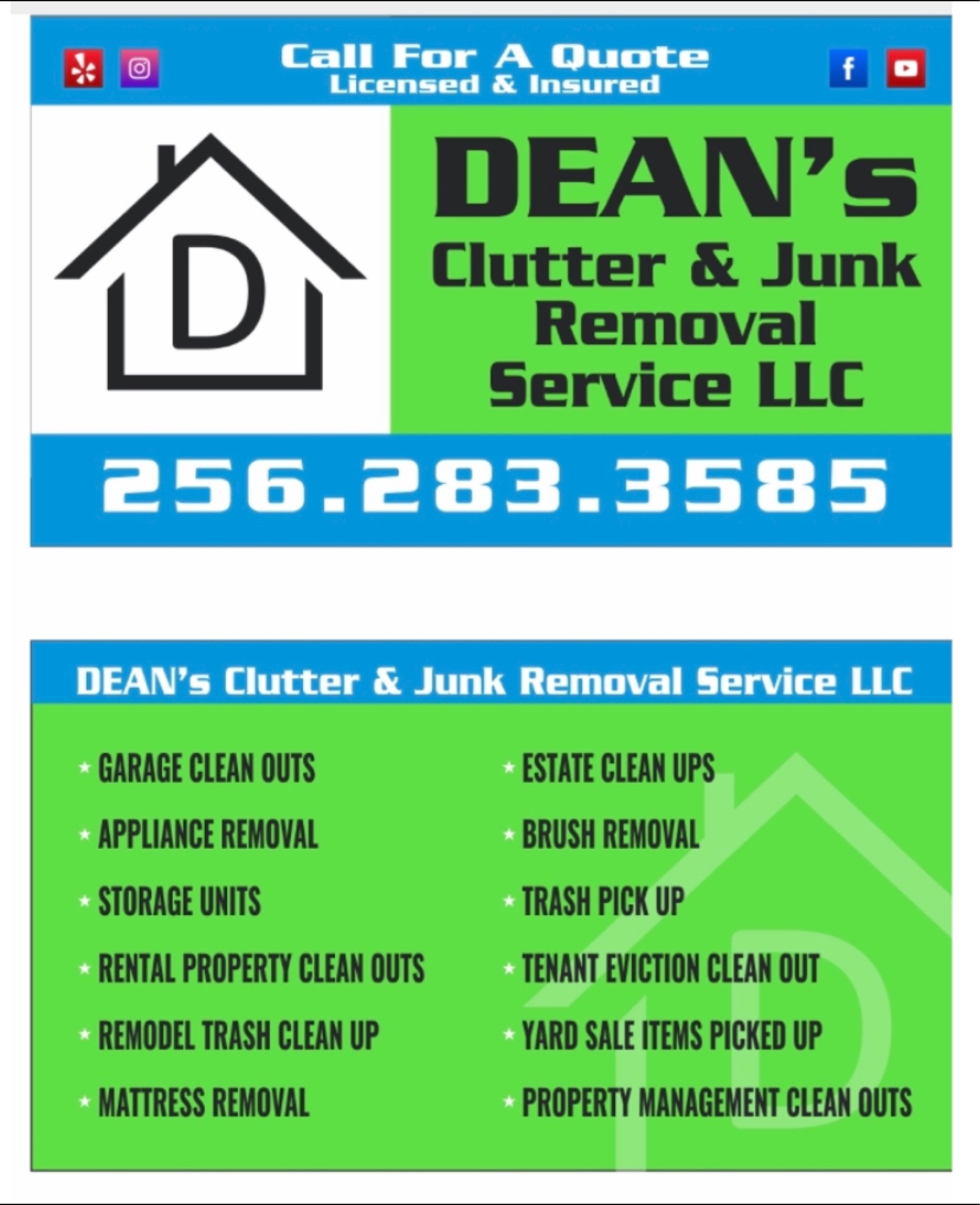 Dean's Clutter and Junk Removal Logo