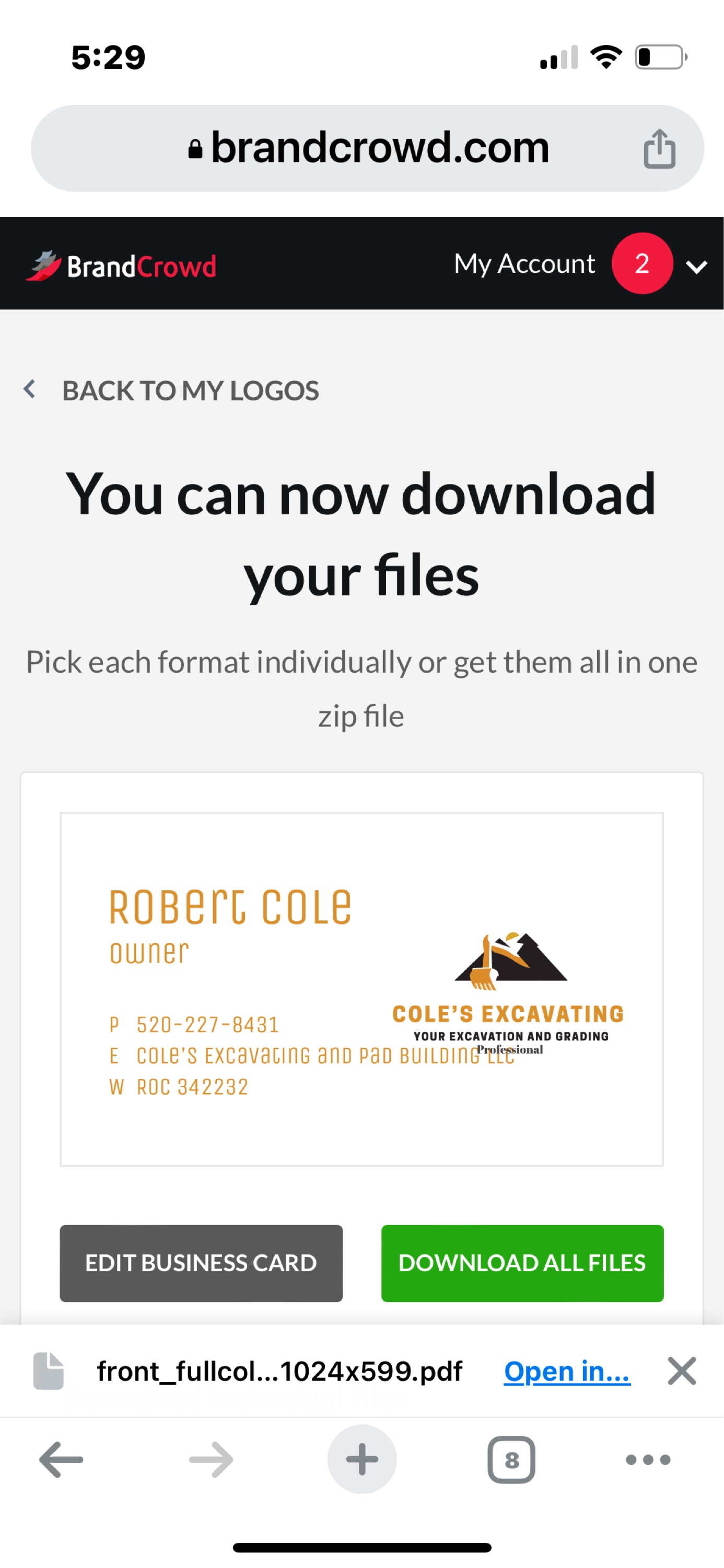 Coles Excavating & Pad Building, LLC Logo