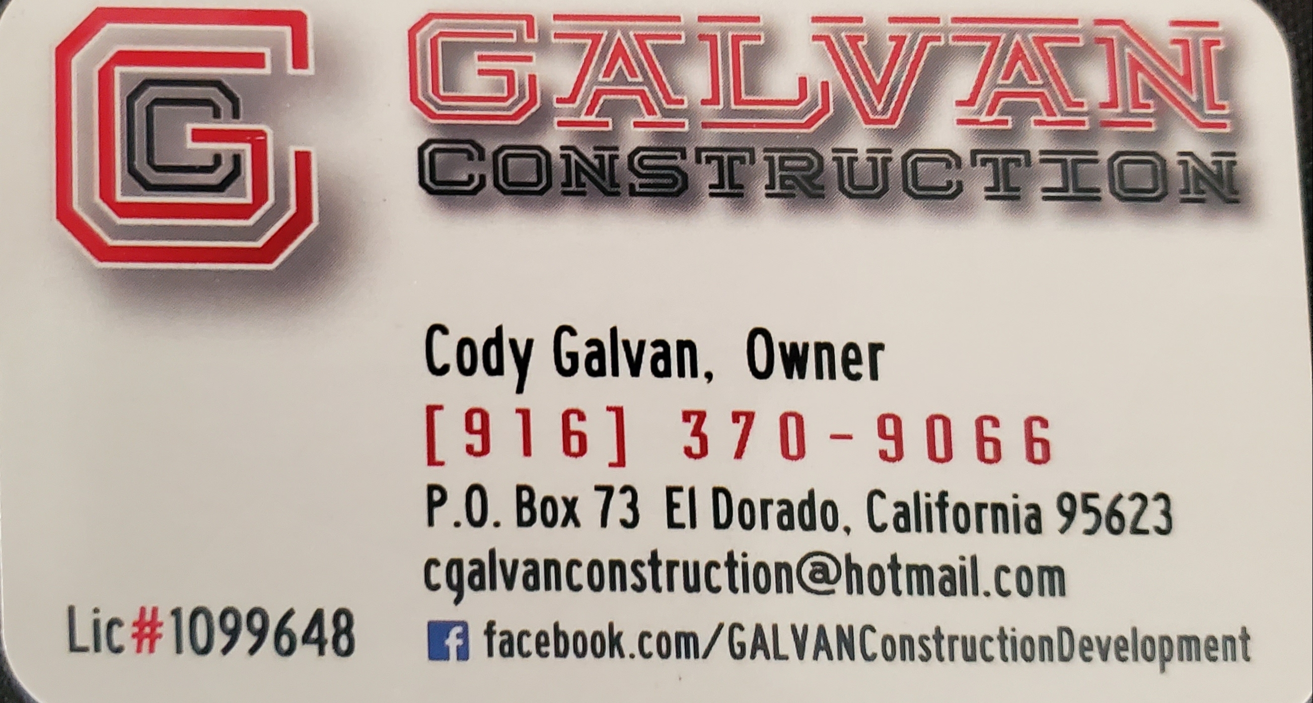 GALVAN CONSTRUCTION Logo